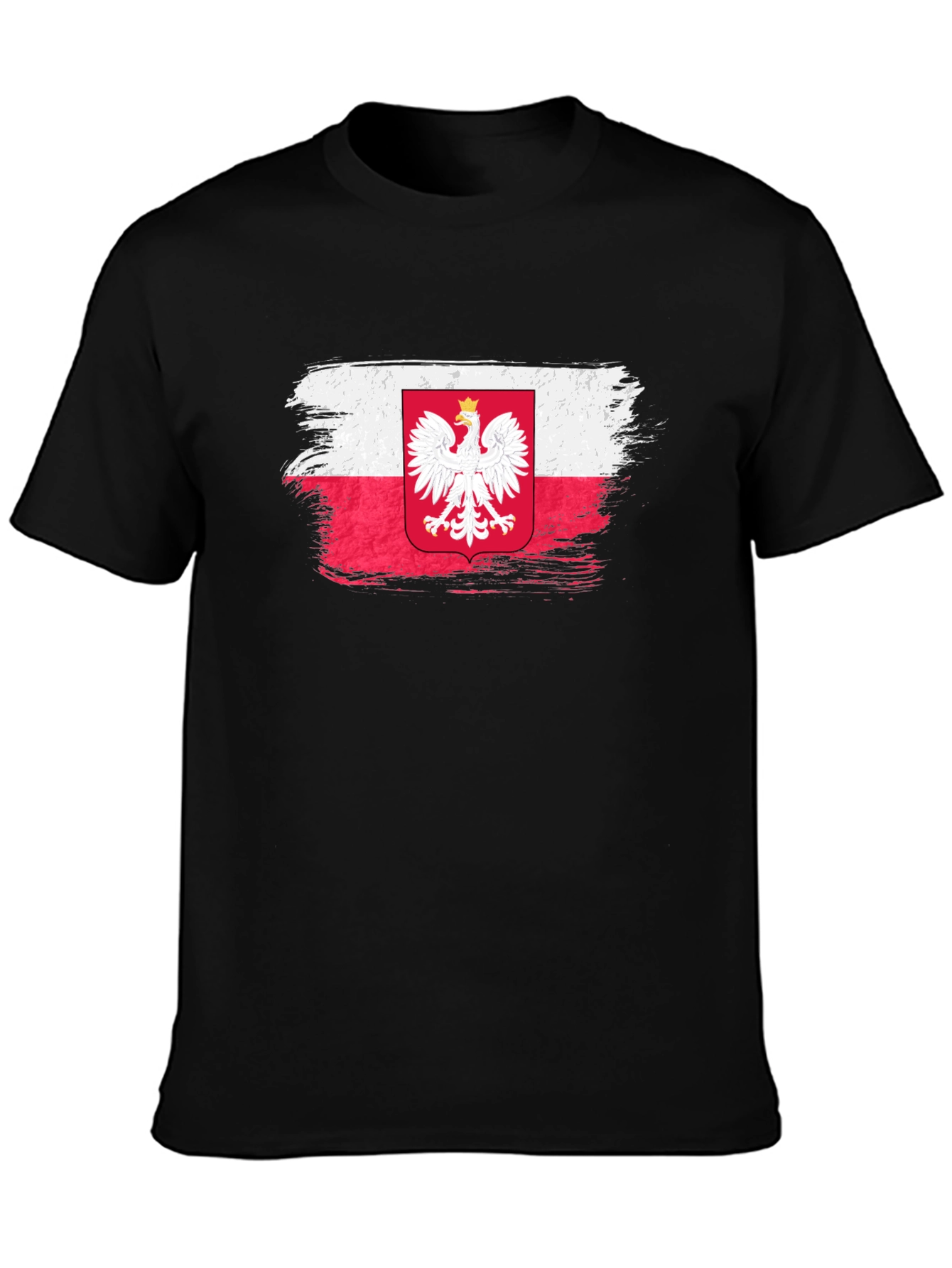 Poland Flag Brush Stroke Graphic T-Shirt