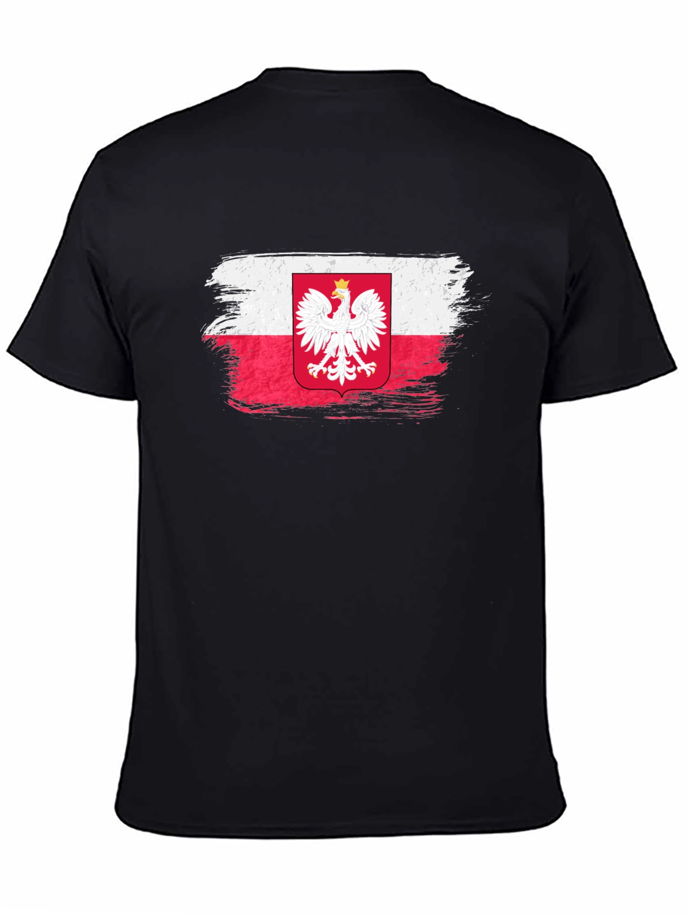 Poland Flag Brush Stroke Graphic T-Shirt