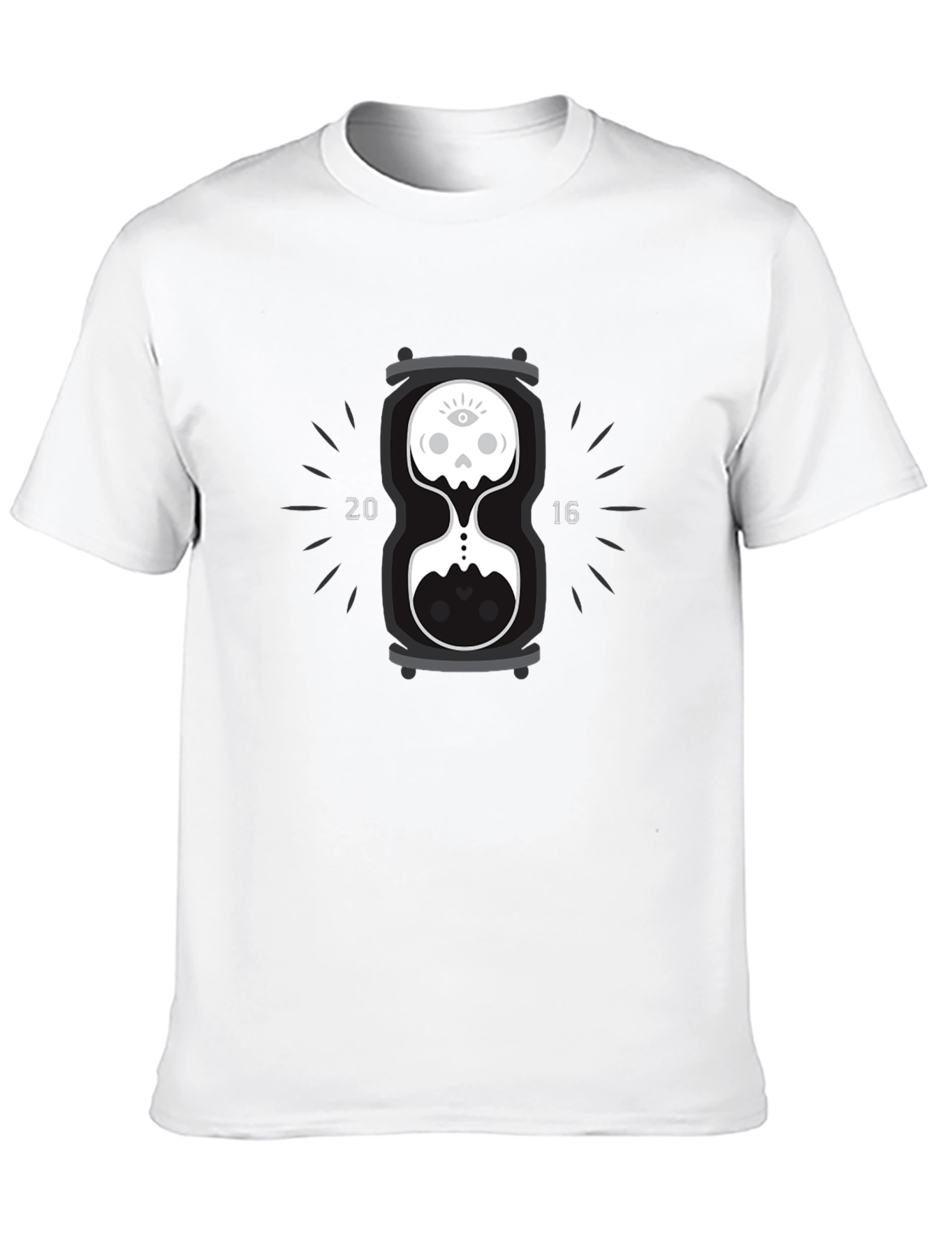 Skull Hourglass Graphic Tee - Black