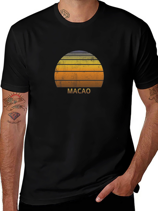 Macao Sunset Graphic T-Shirt - Retro Style Tee