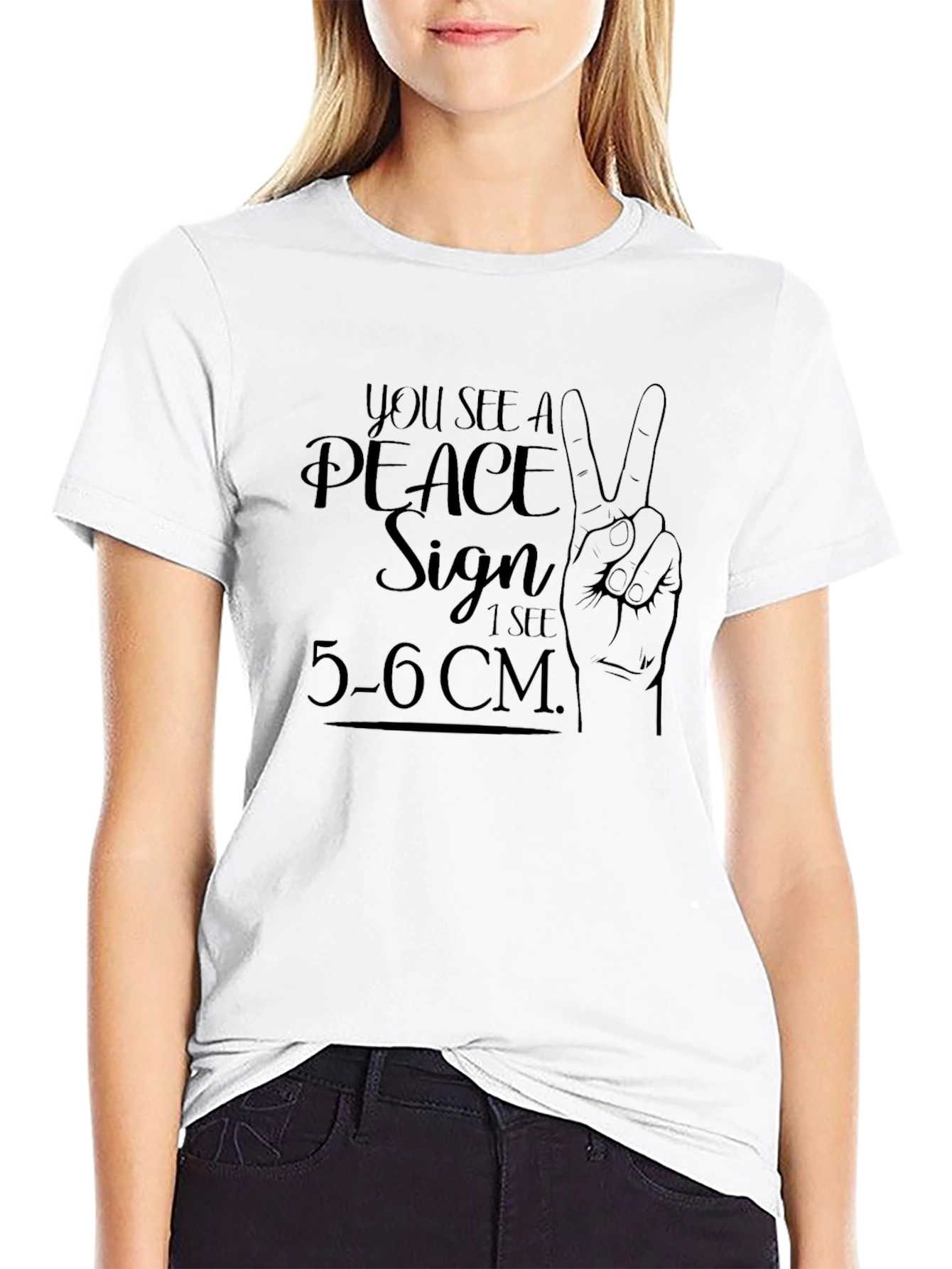 Peace Sign 5-6 cm Funny T-Shirt