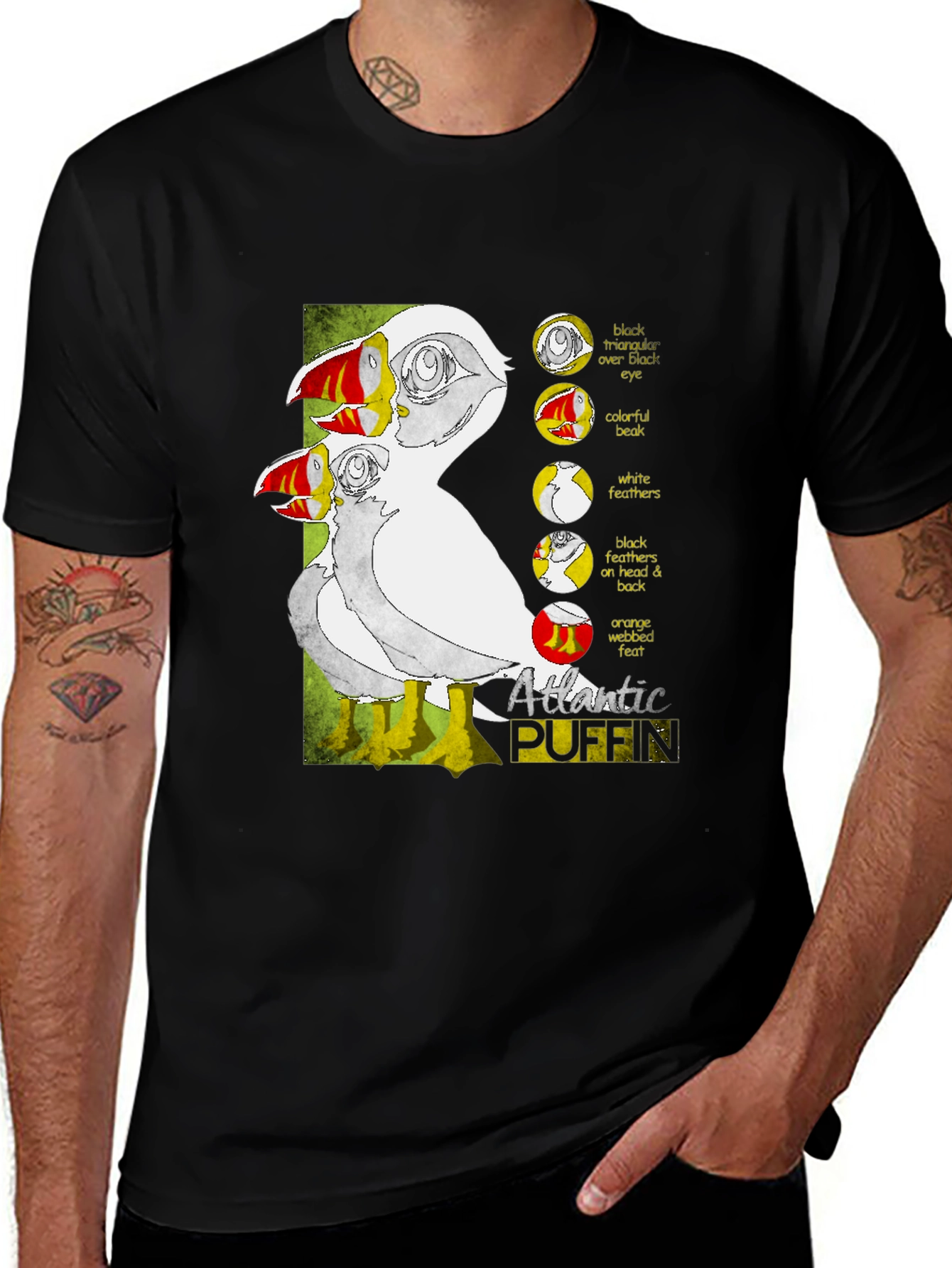Atlantic Puffin Graphic Tee - Black