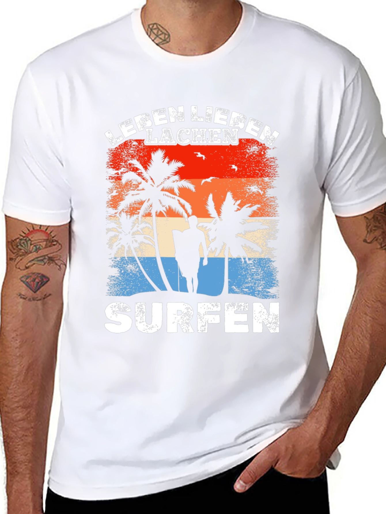 Leben Lieben Lachen Surfen T-Shirt