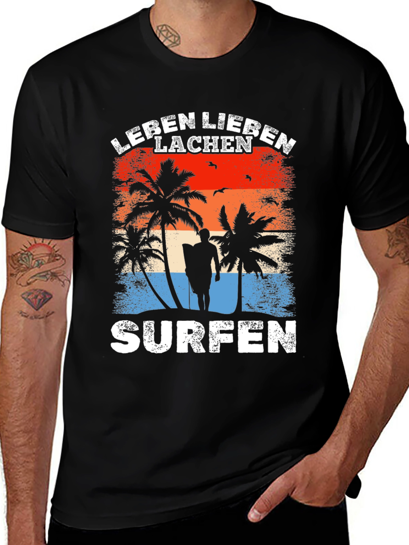 Leben Lieben Lachen Surfen T-Shirt