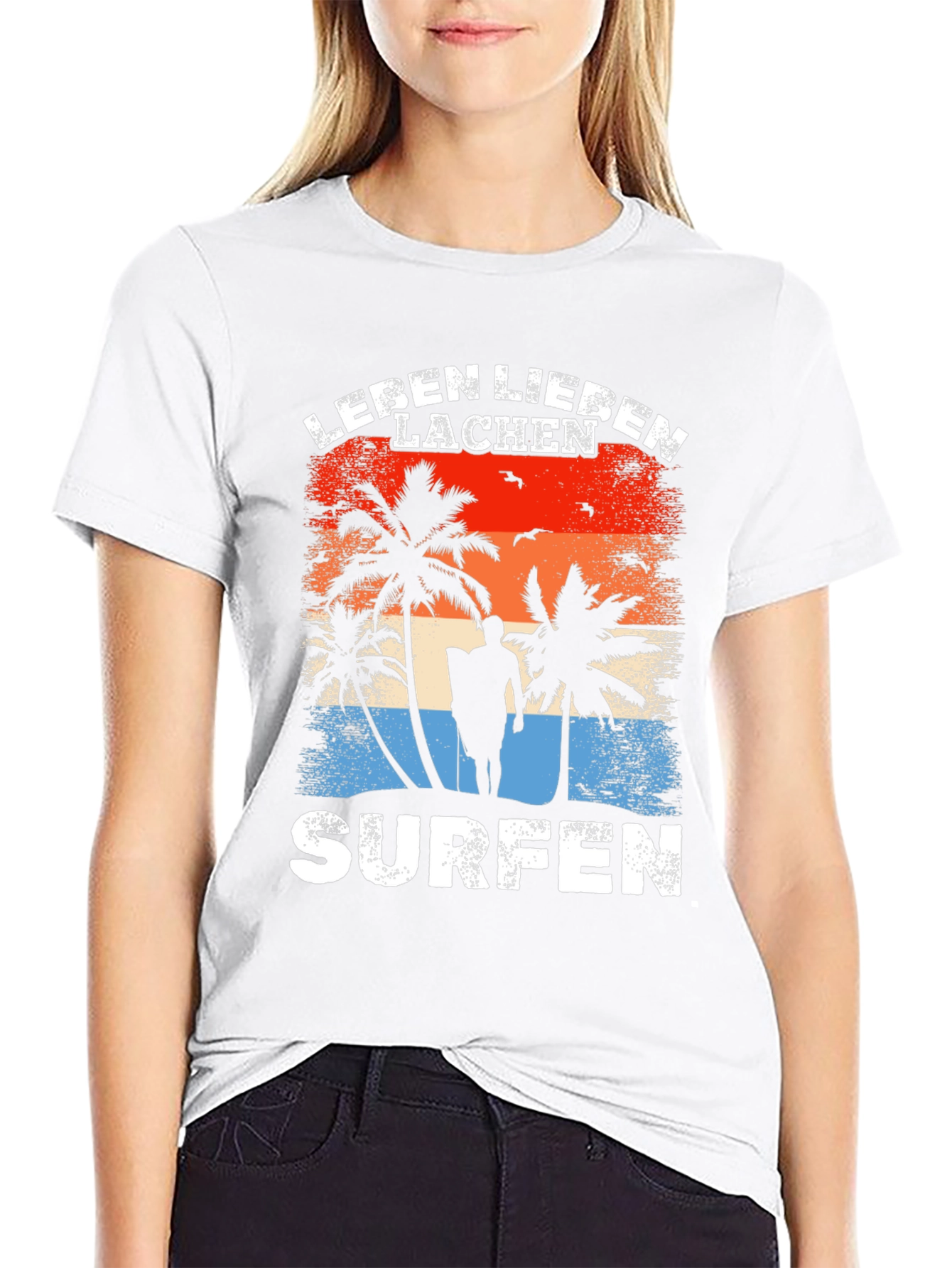 Leben Lieben Lachen Surfen T-Shirt