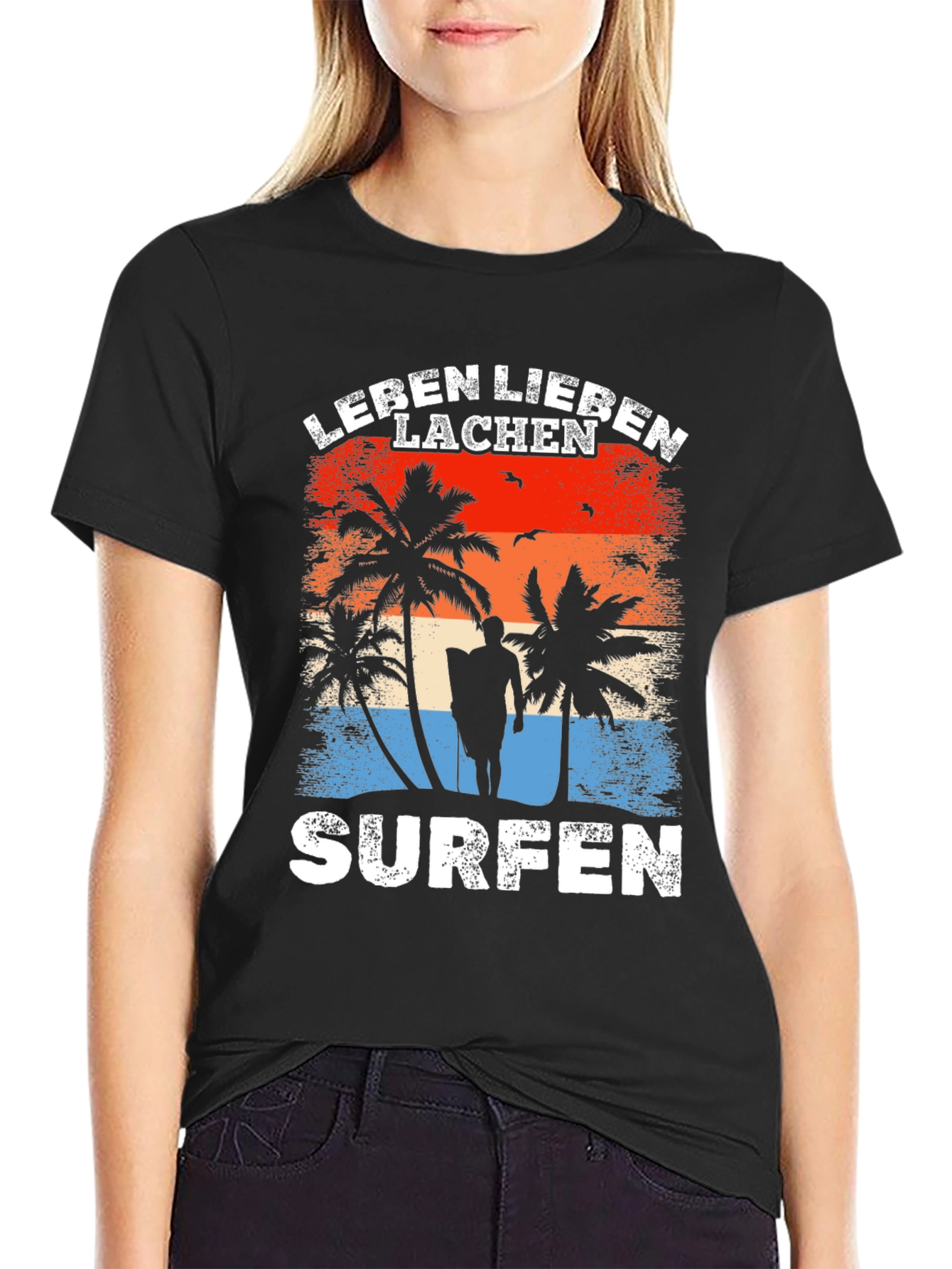 Leben Lieben Lachen Surfen T-Shirt