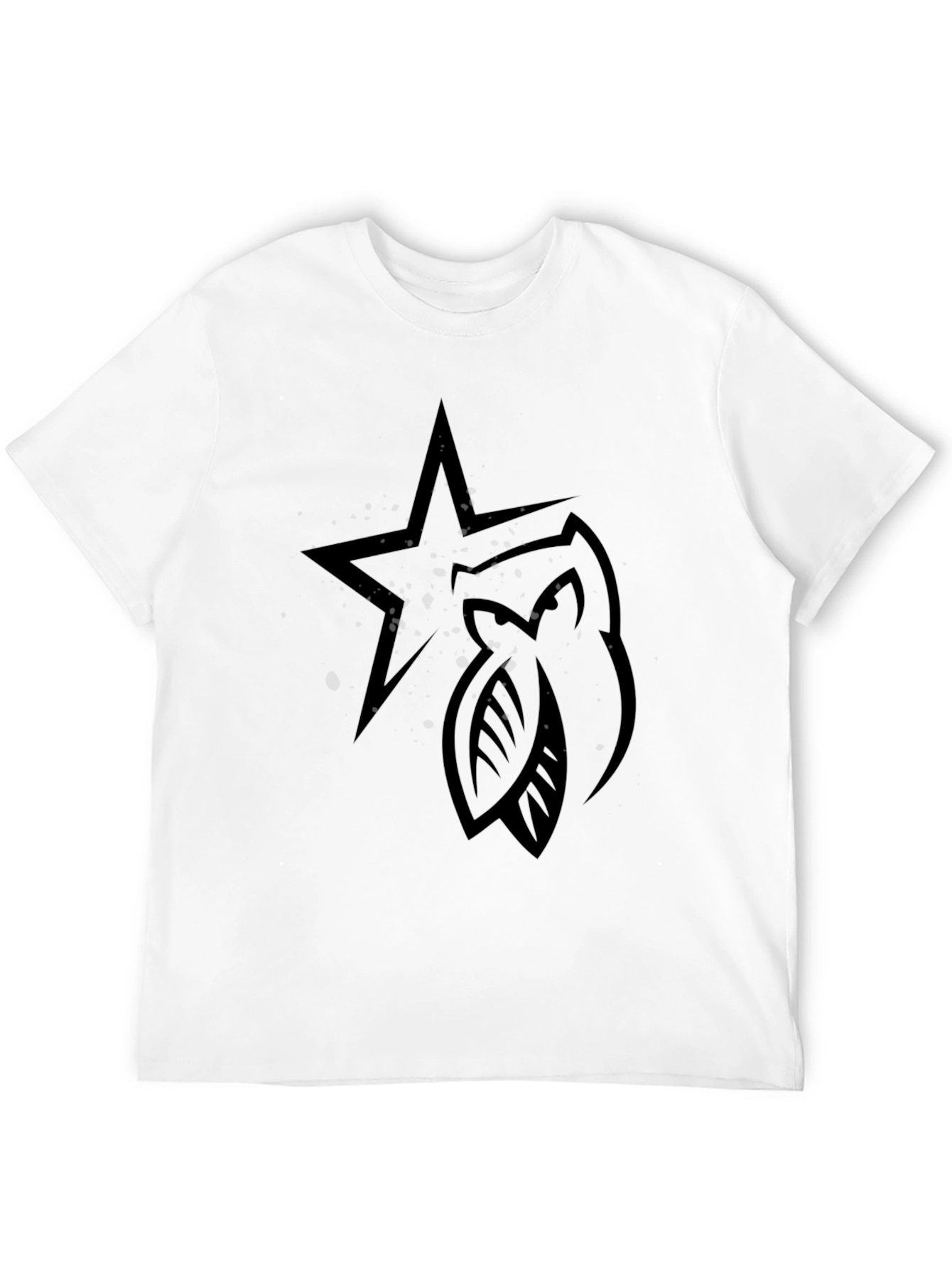 Star & Leaves Graphic Black T-Shirt