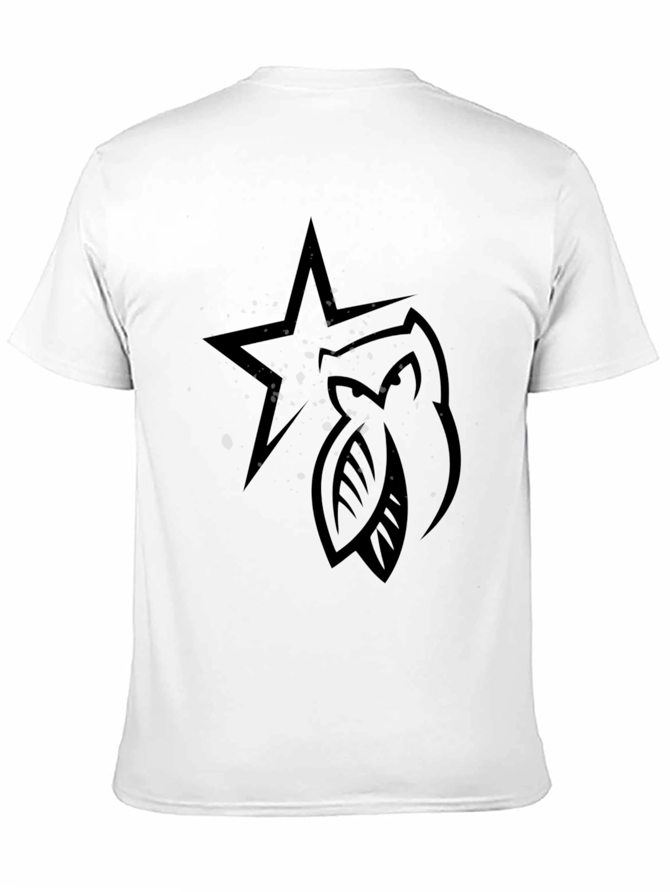 Star & Leaves Graphic Black T-Shirt