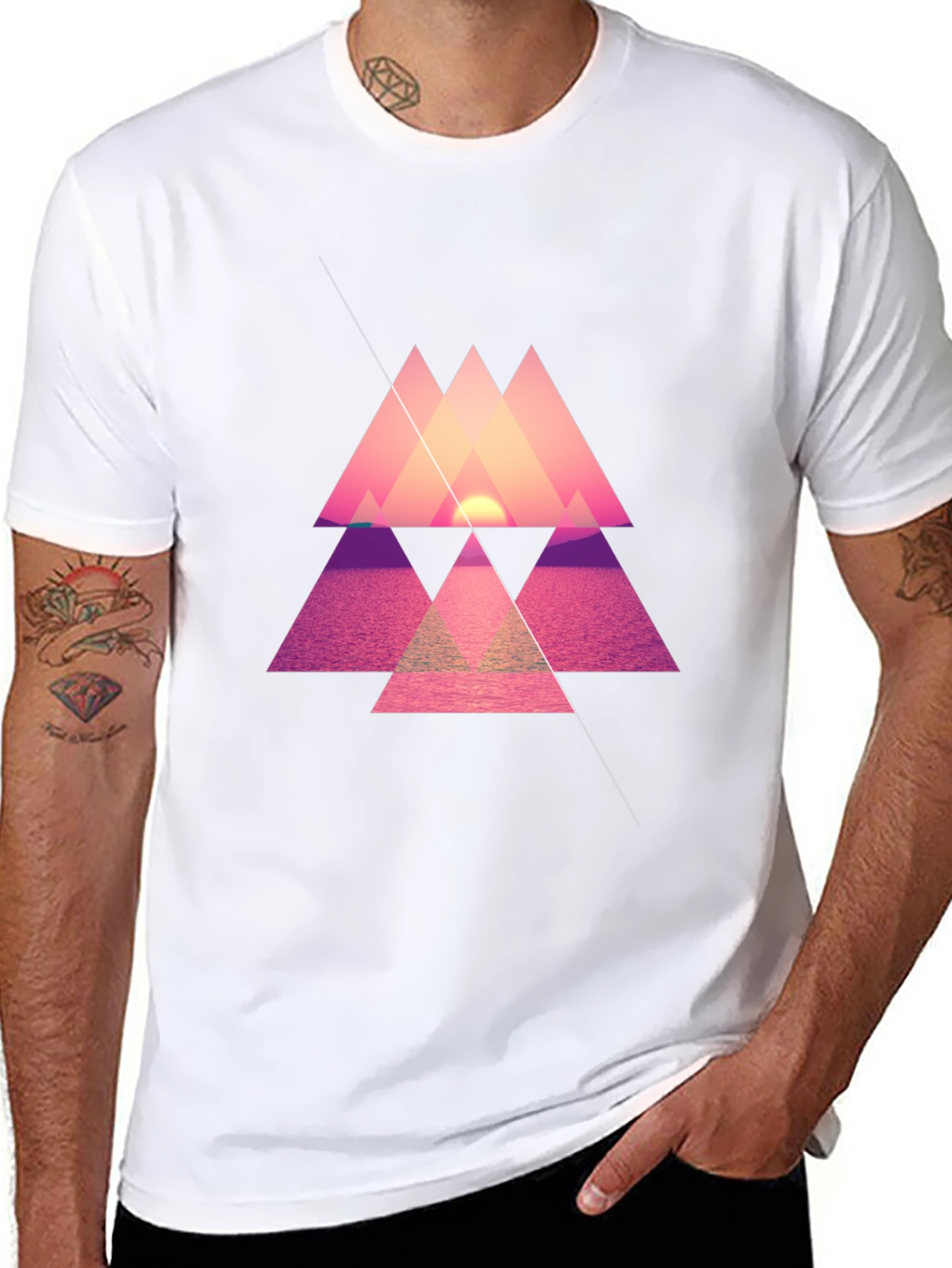 Geometric Sunset T-Shirt - Modern Design