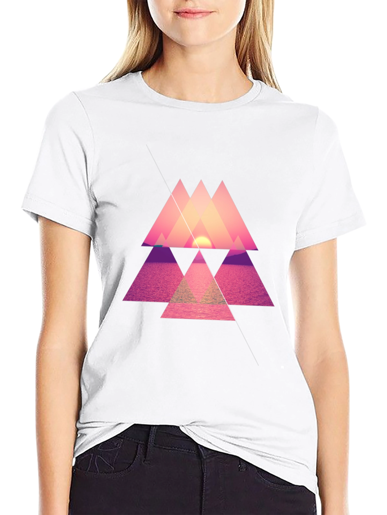 Geometric Sunset T-Shirt - Modern Design