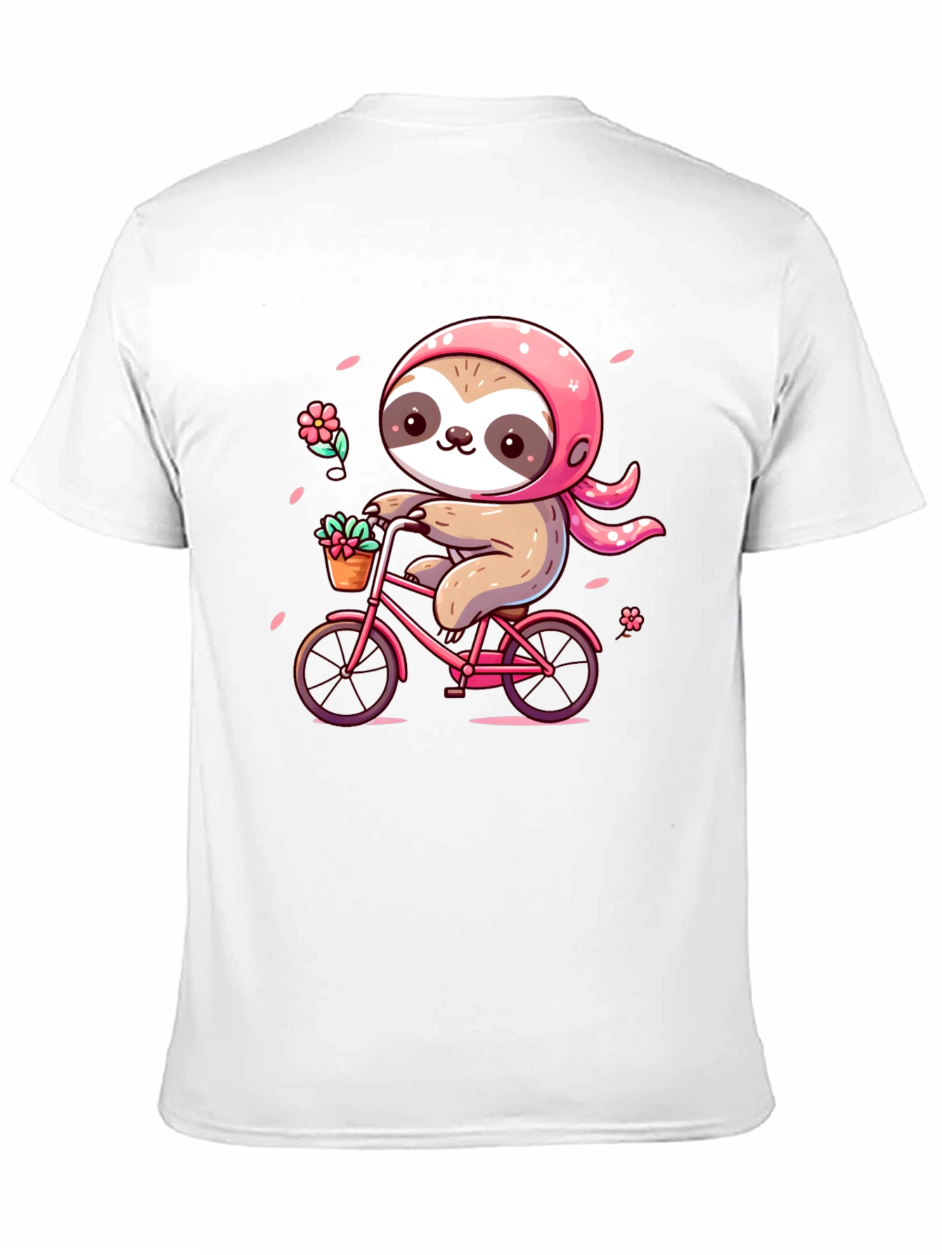 Cute Sloth on Bike Graphic Tee - Black T-Shirt