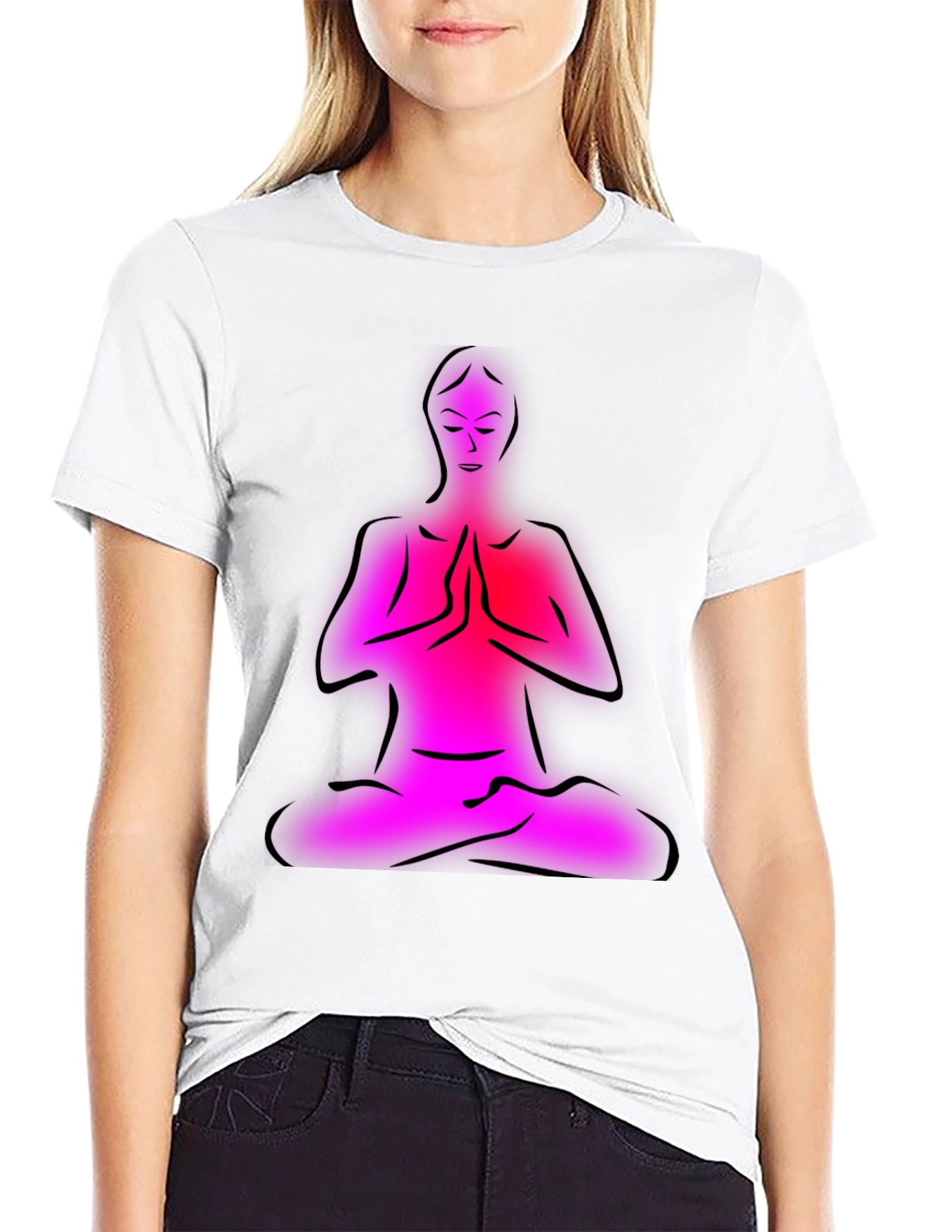 Yoga Meditation Graphic Black T-Shirt