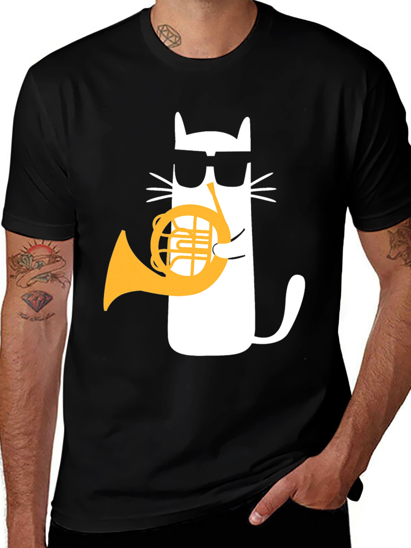 Cool Cat French Horn Player T-Shirt