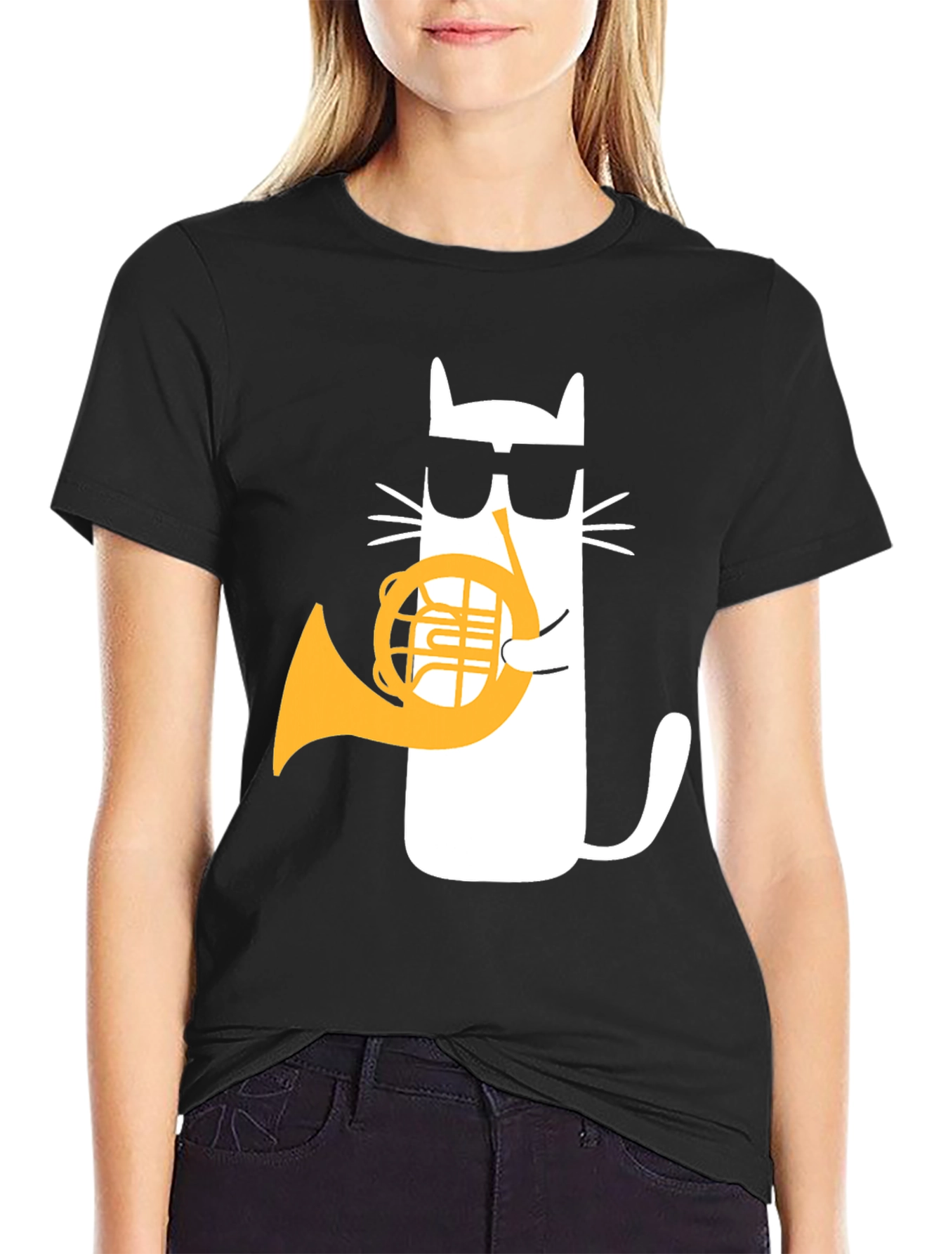 Cool Cat French Horn Player T-Shirt