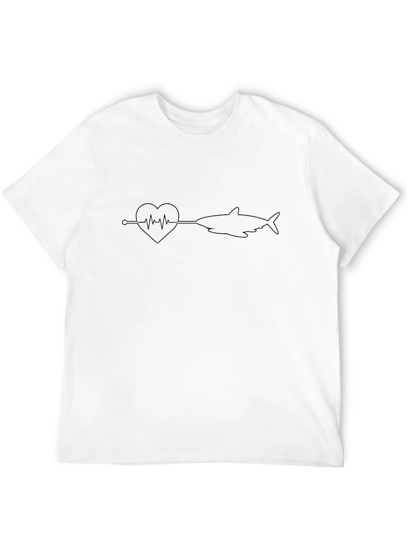 Heartbeat Shark Black Graphic Tee