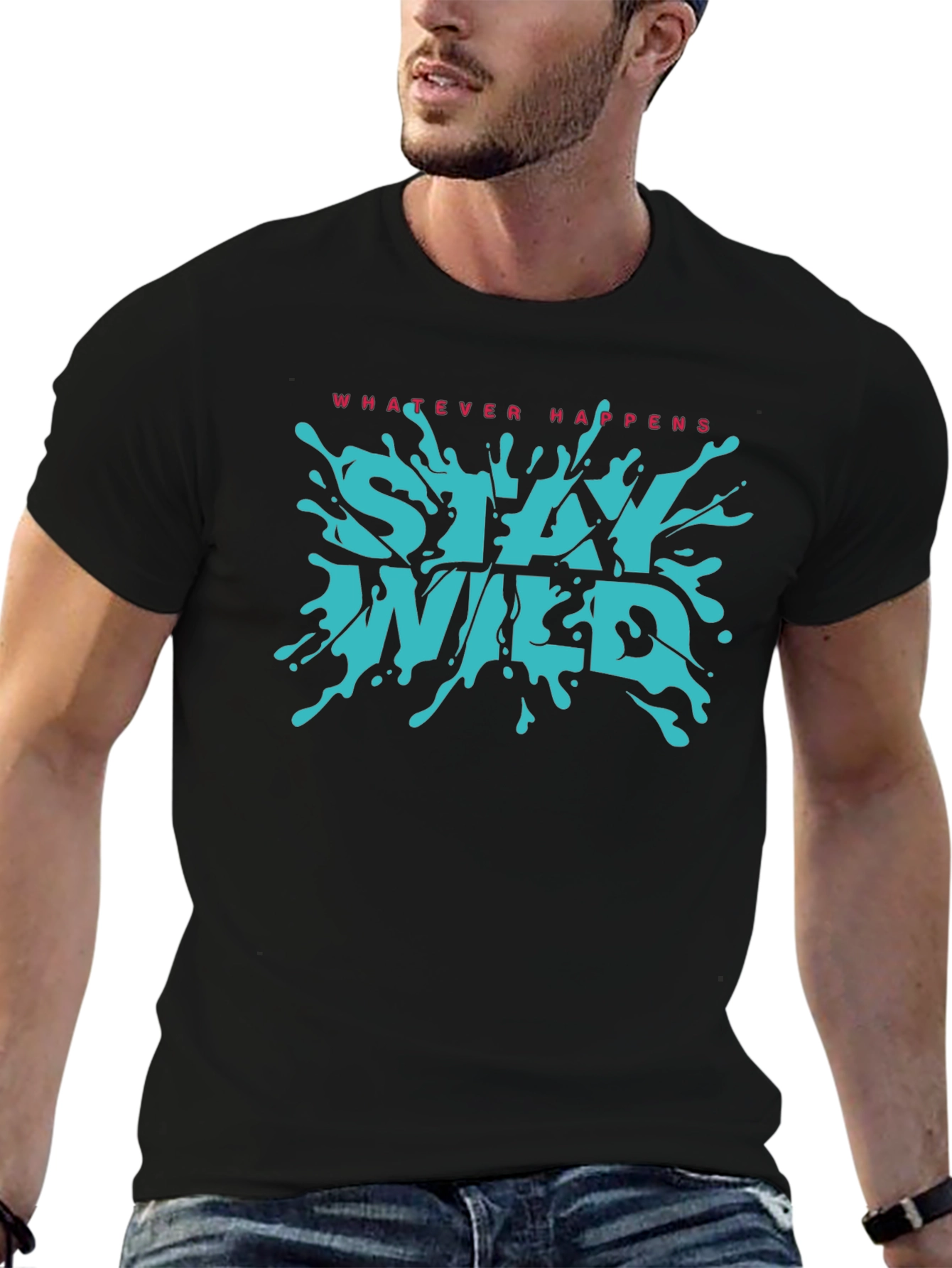 Stay Wild Graphic T-Shirt - Black