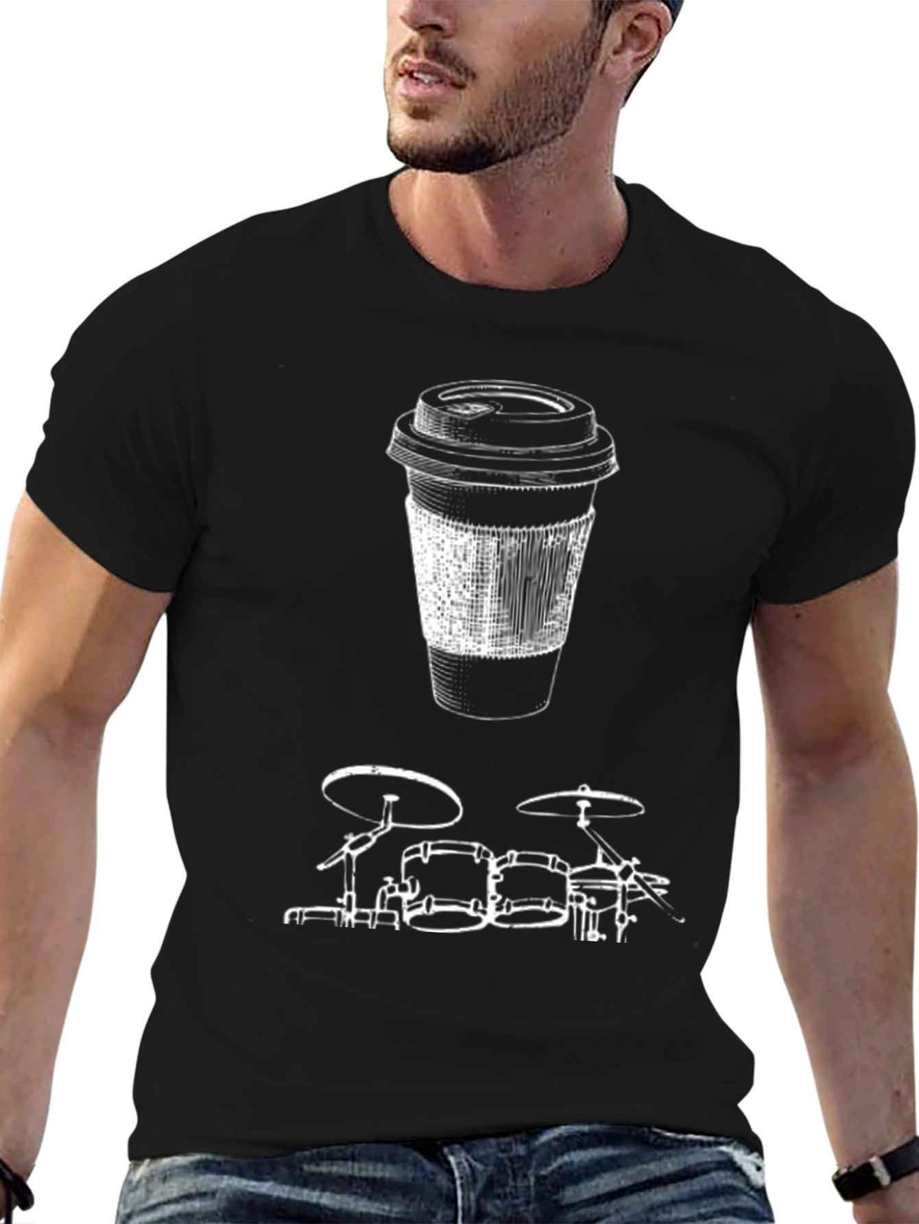 Coffee & Drums Black Graphic Tee