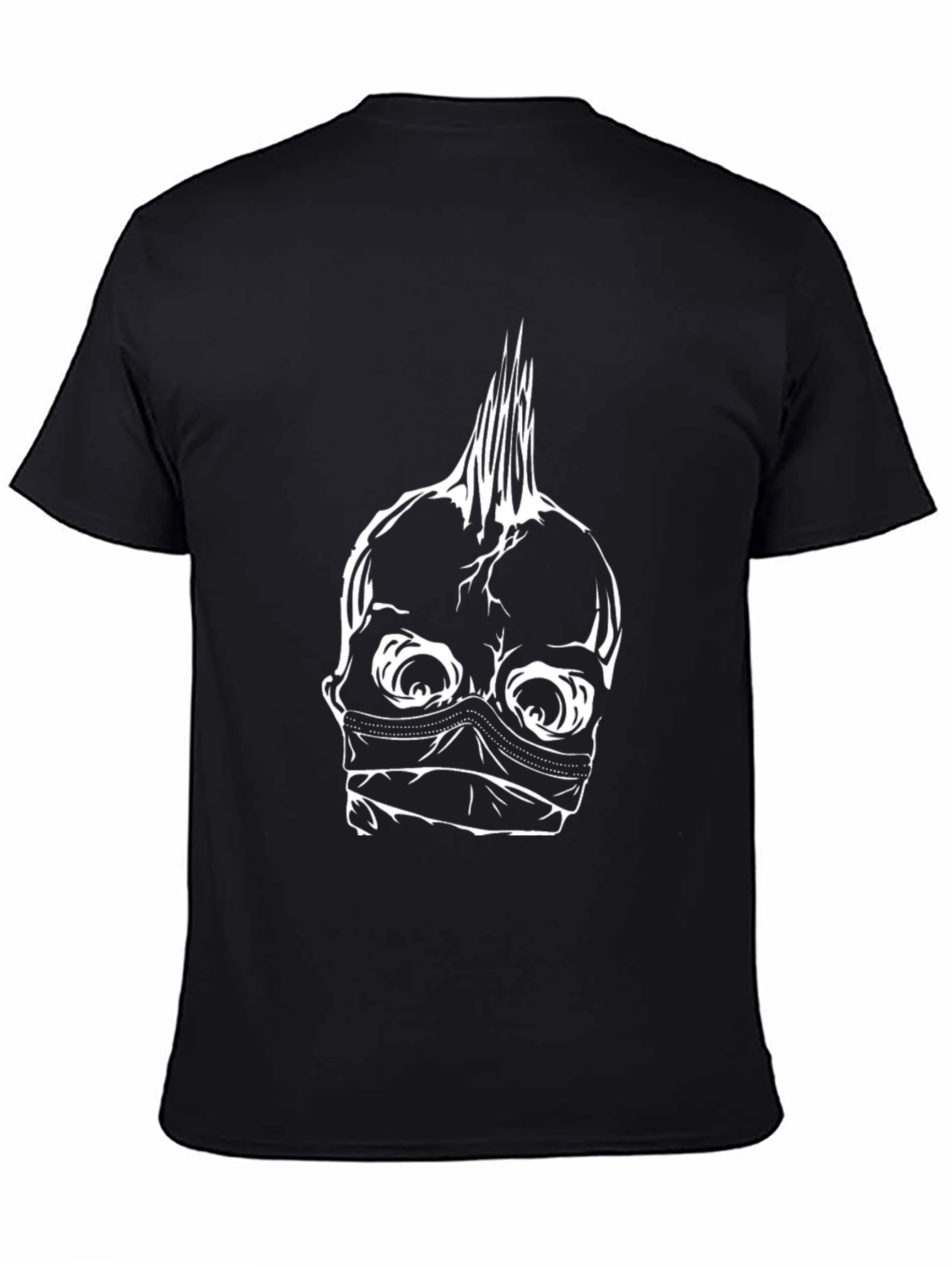 Masked Skull Punk Style T-Shirt - Black