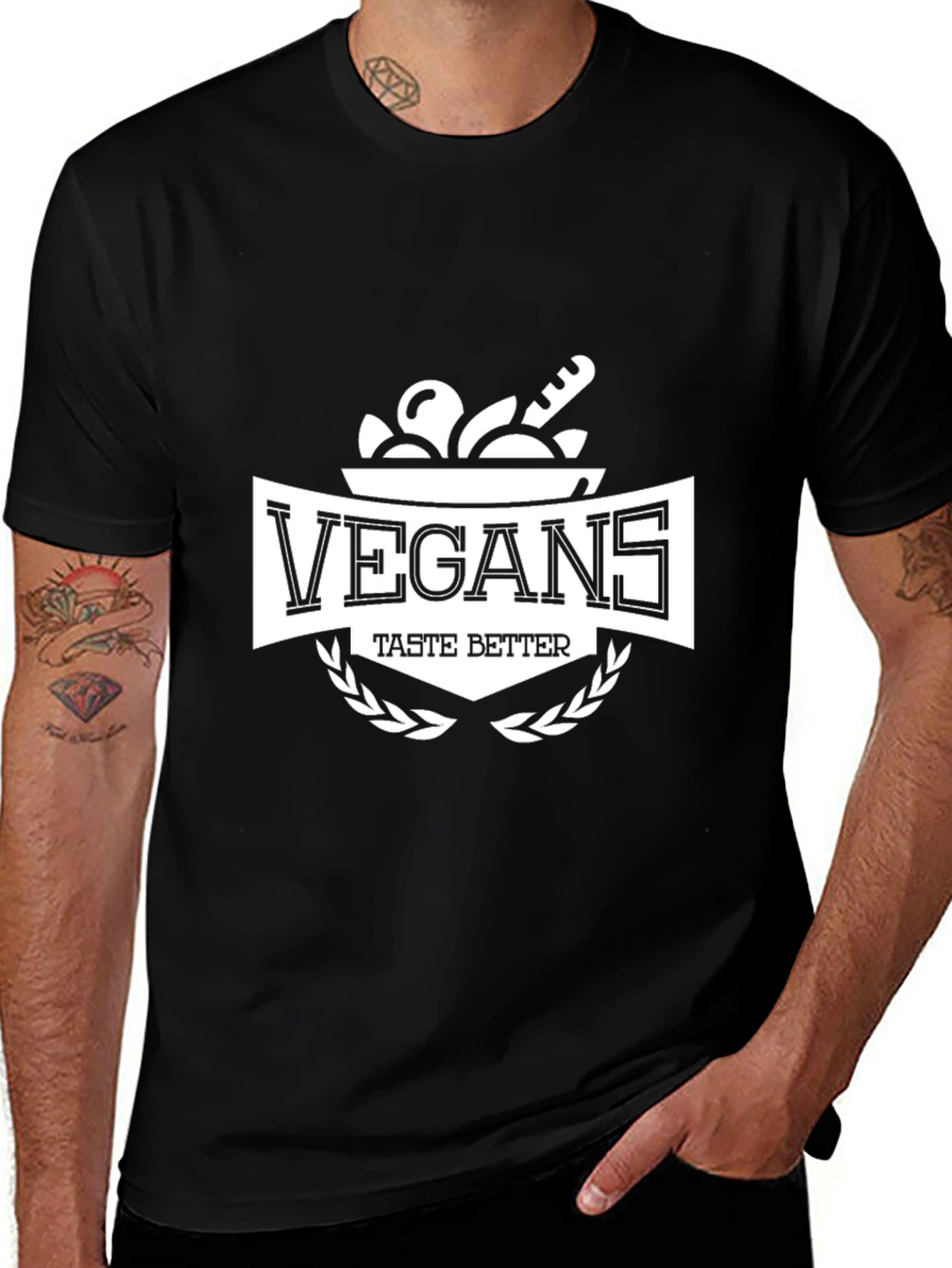 Vegans Taste Better Graphic Tee - Black
