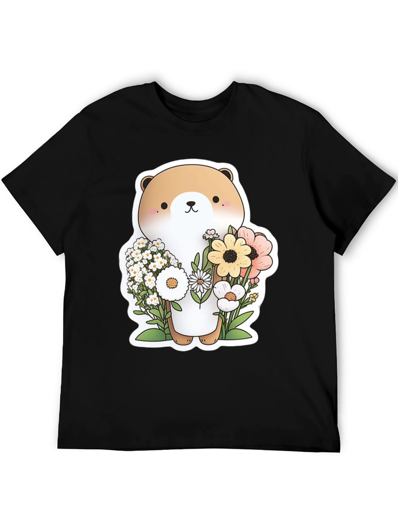 Cute Otter Floral T-Shirt - Unisex