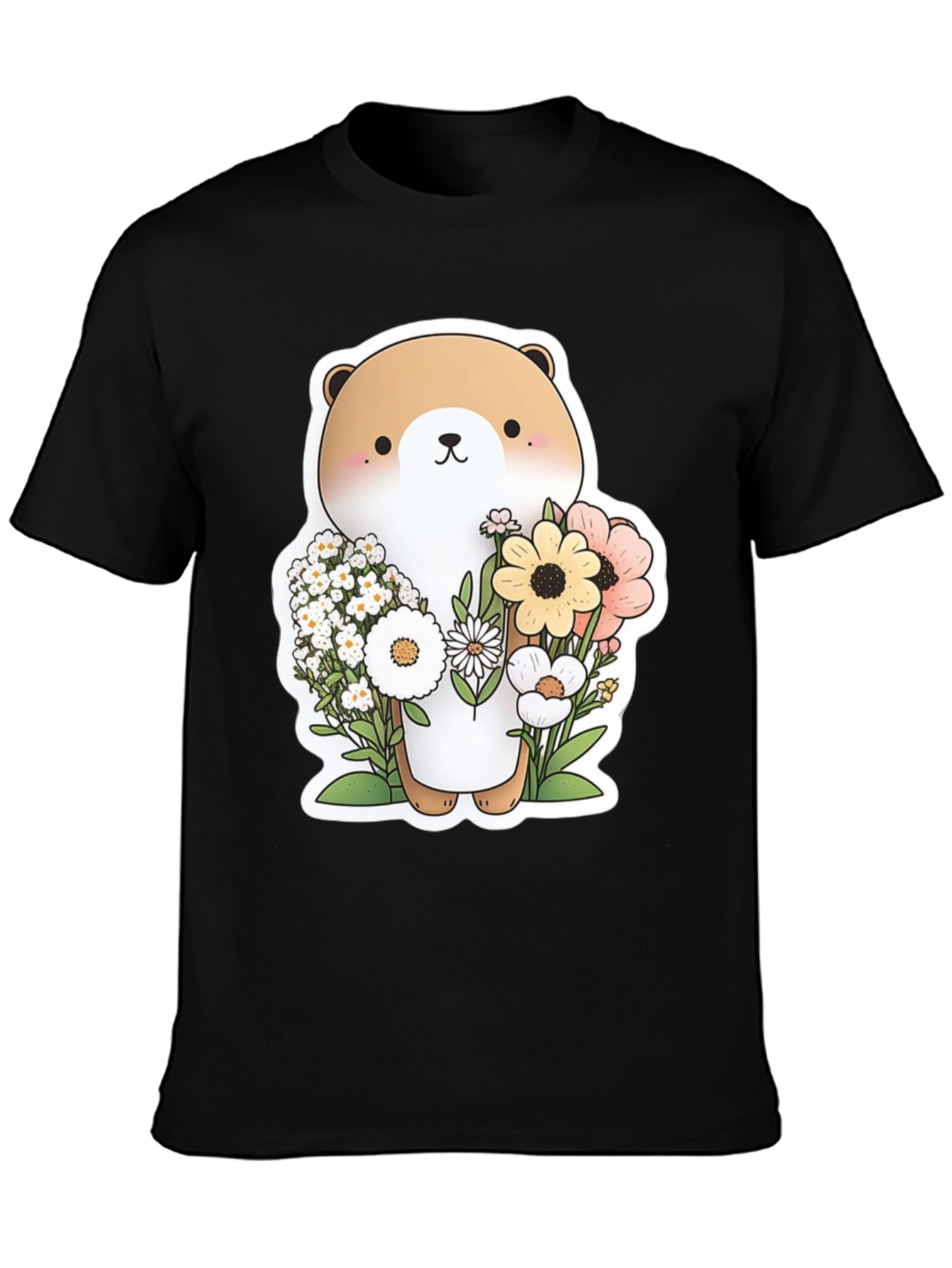 Cute Otter Floral T-Shirt - Unisex