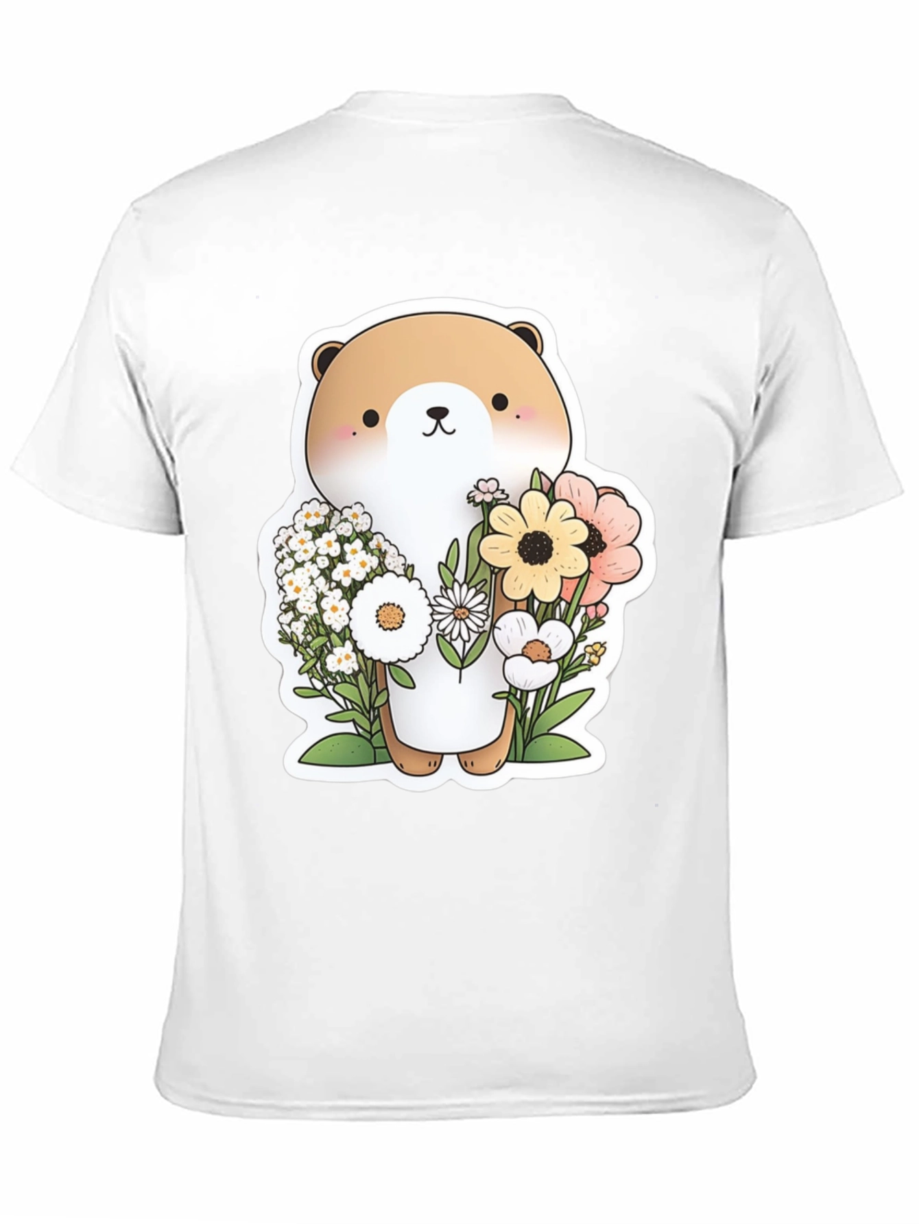 Cute Otter Floral T-Shirt - Unisex