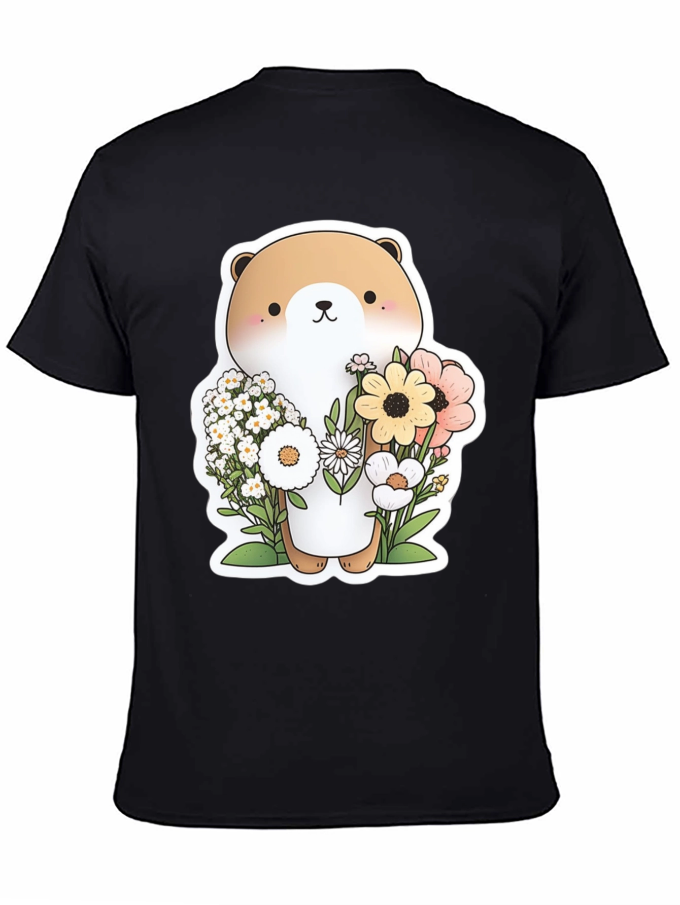 Cute Otter Floral T-Shirt - Unisex