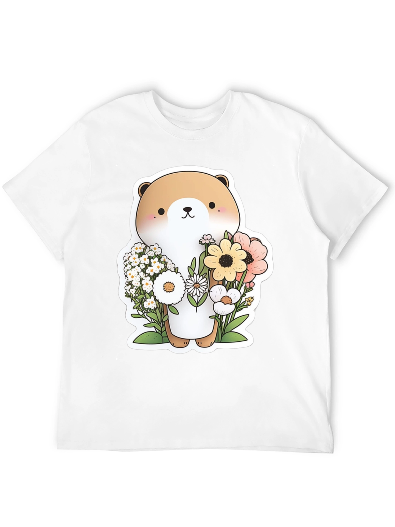 Cute Otter Floral T-Shirt - Unisex