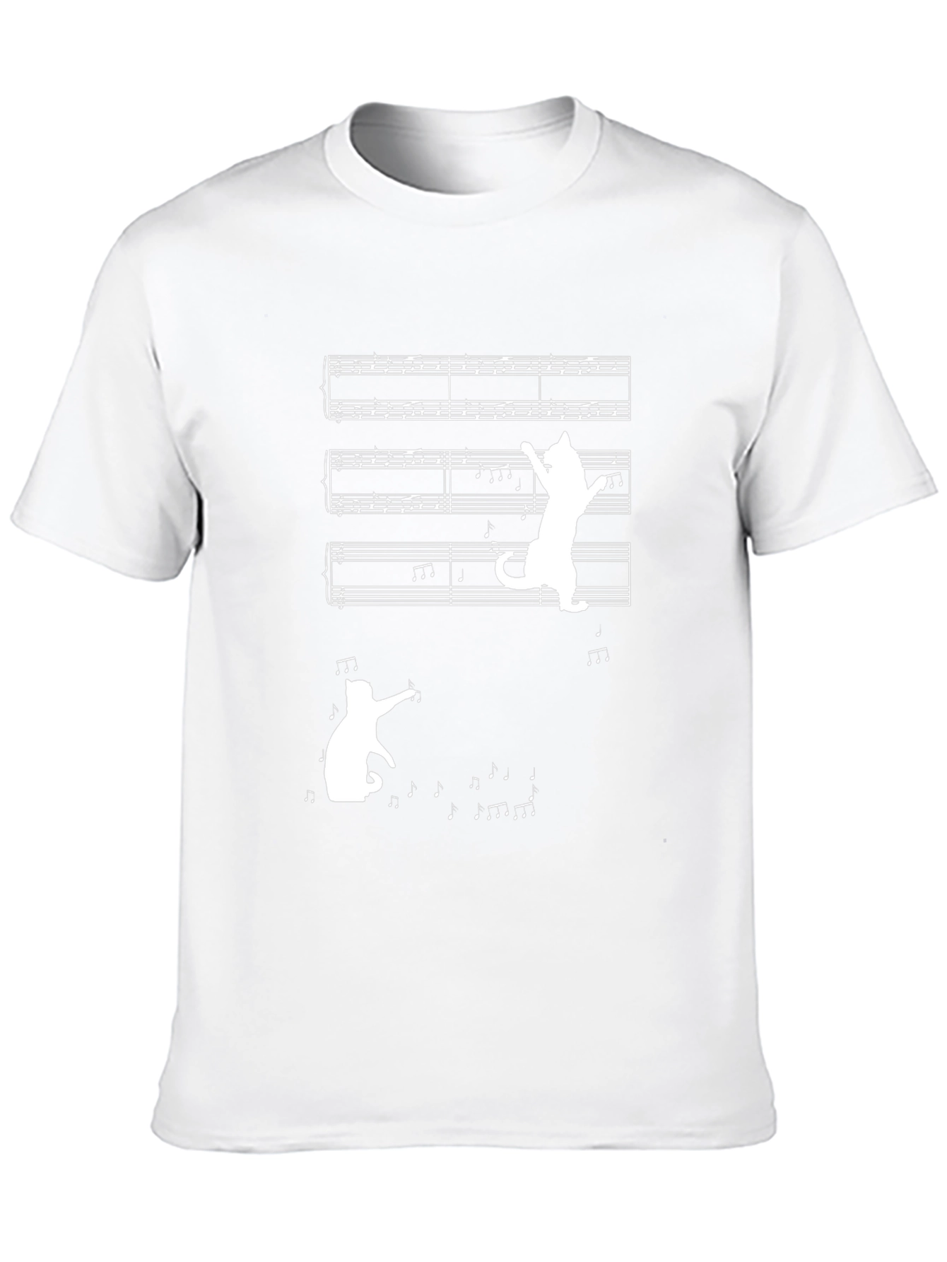 Musical Cat Tee - Black Cotton T-Shirt