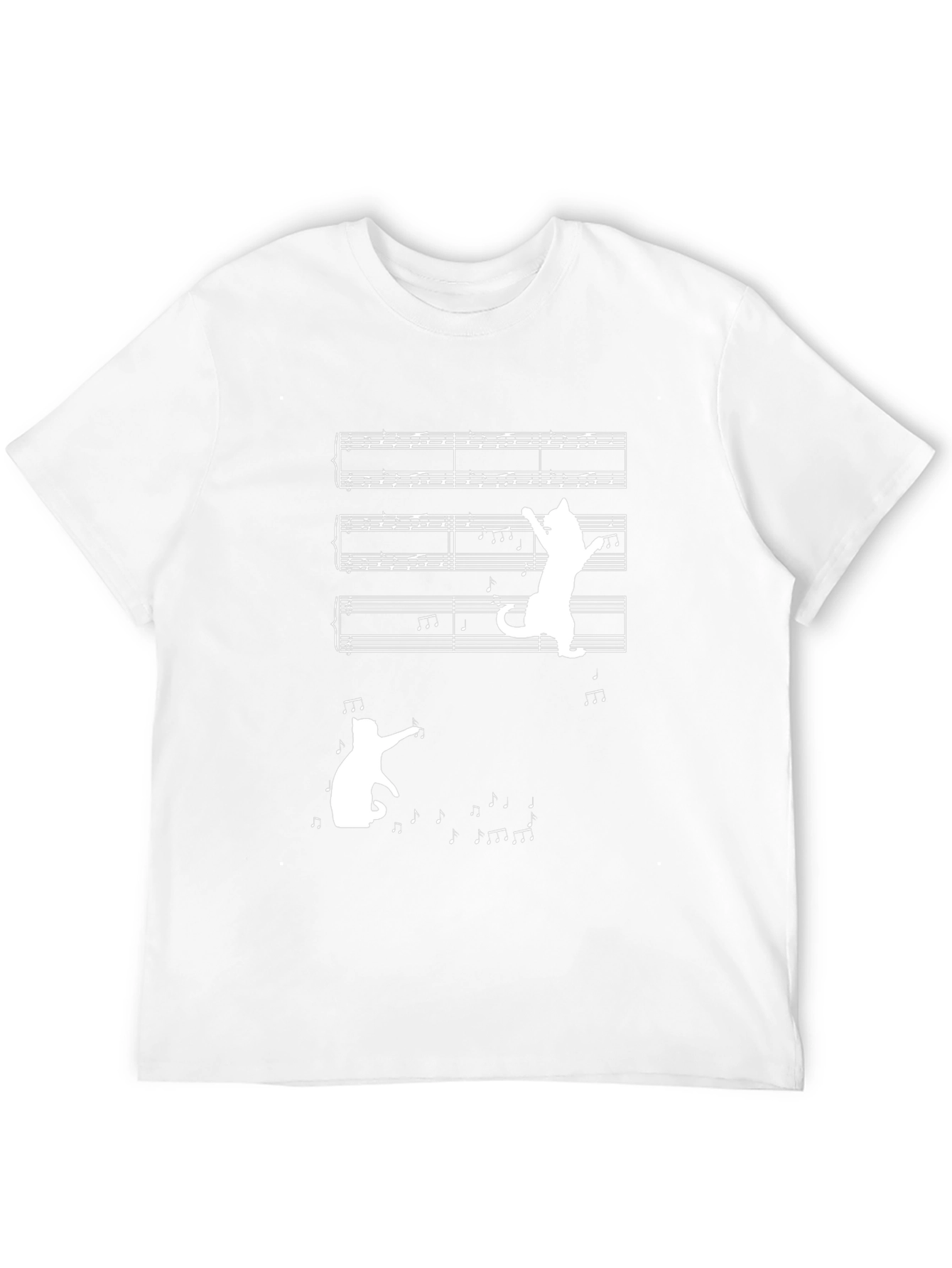 Musical Cat Tee - Black Cotton T-Shirt