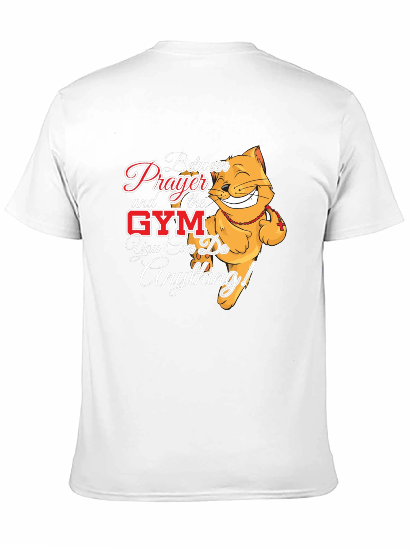 Prayer Gym Cat Black T-Shirt