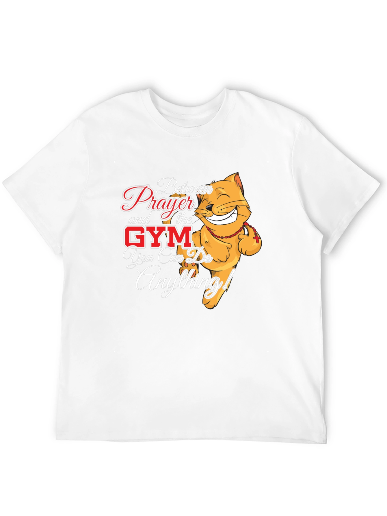 Prayer Gym Cat Black T-Shirt