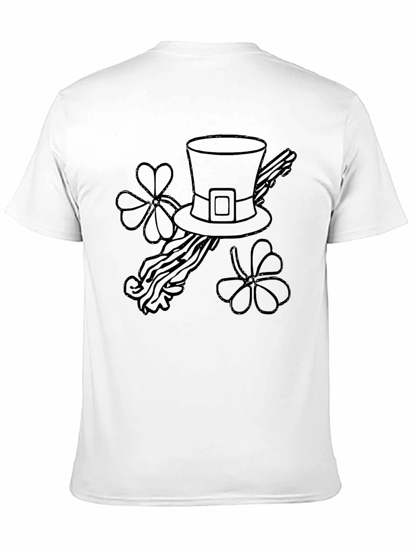 St. Patricks Day Hat & Shamrock Graphic Tee