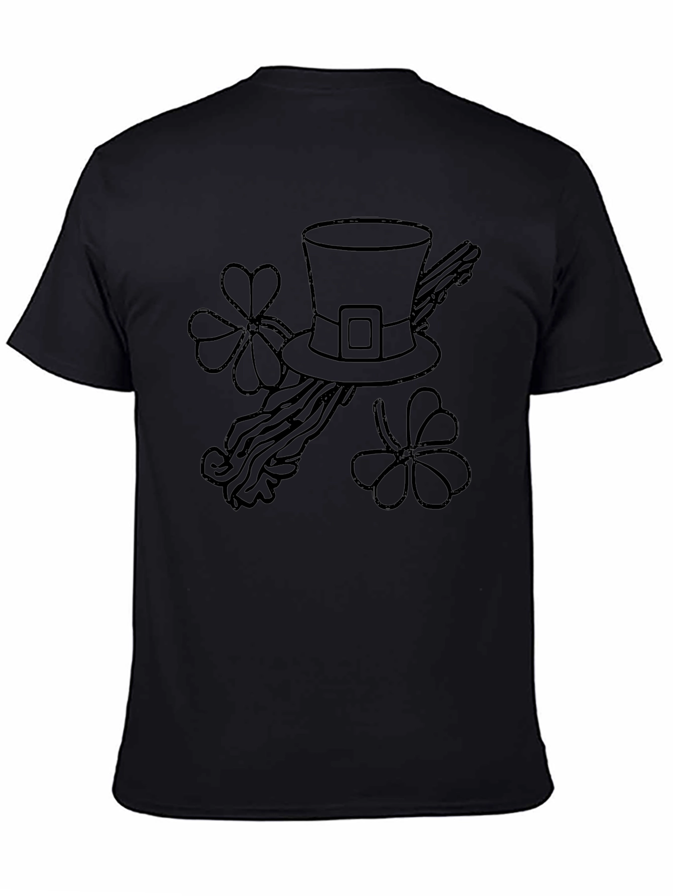 St. Patricks Day Hat & Shamrock Graphic Tee