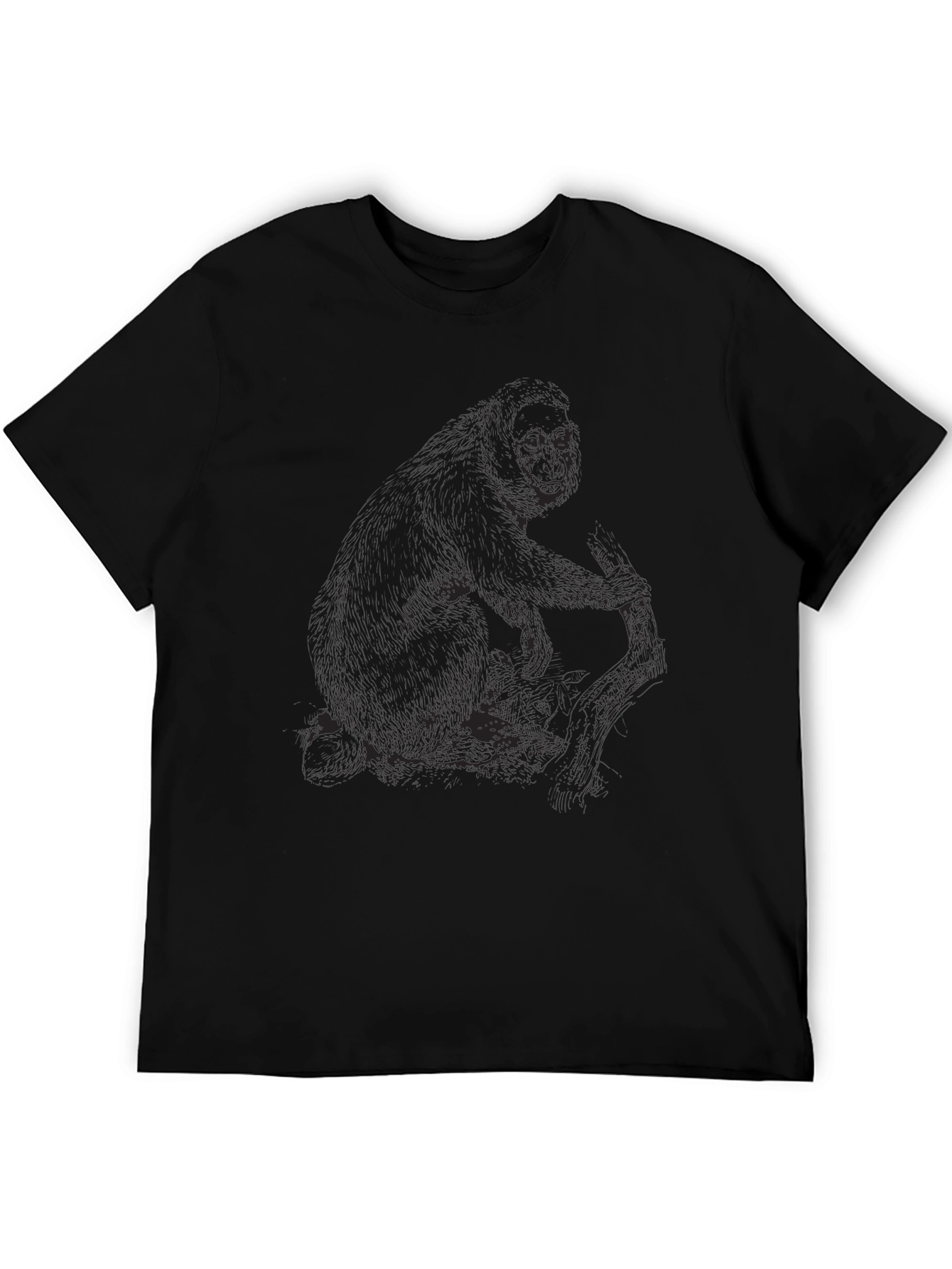 Mens Black Graphic Tee - Gorilla Design