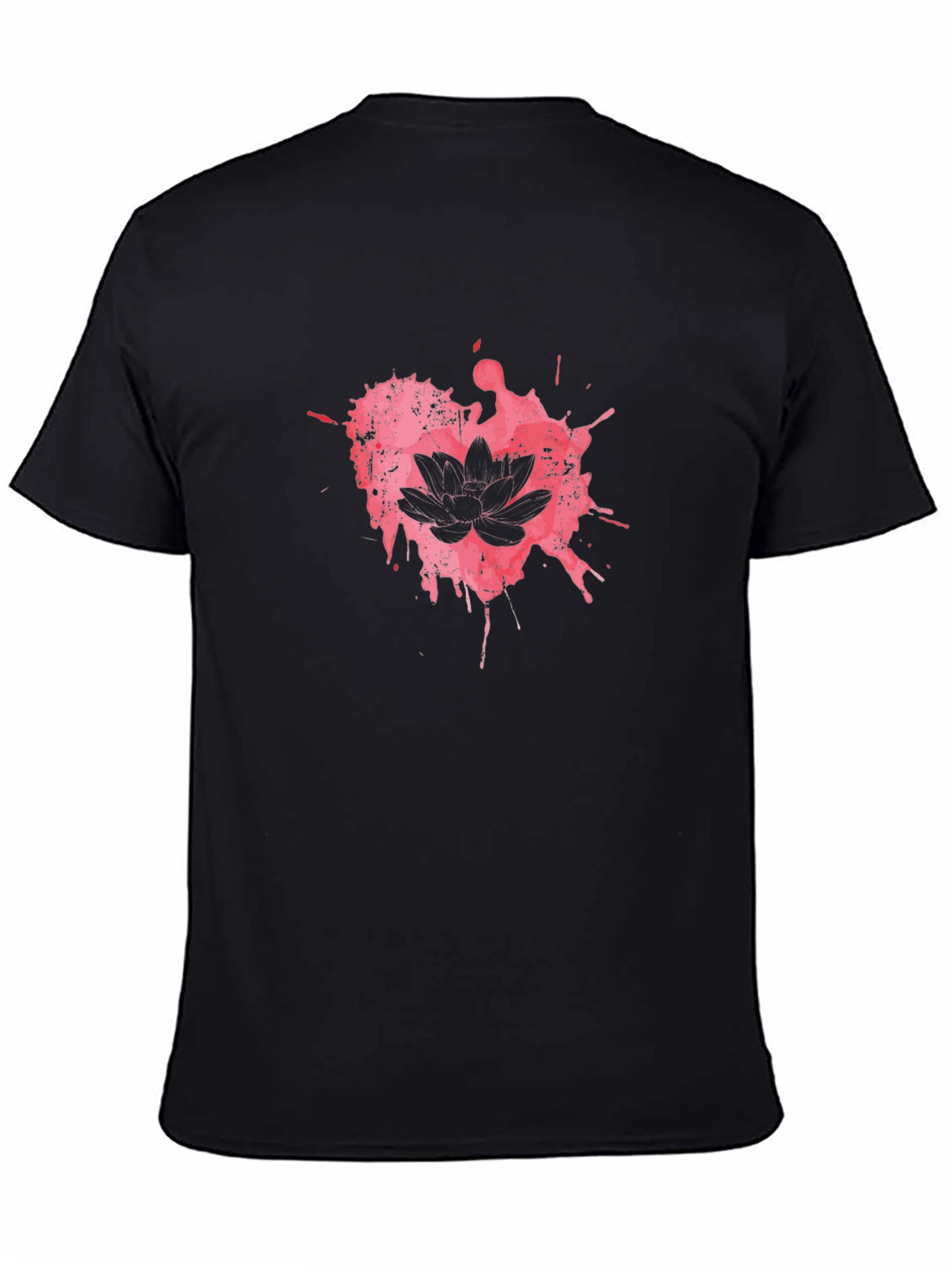 Lotus Splash T-Shirt - Black Cotton Tee