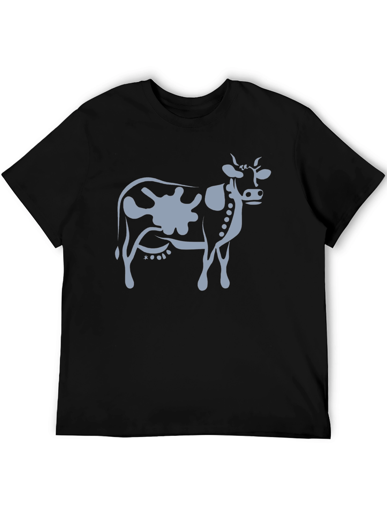 Cow Graphic T-Shirt - Black Cotton Tee