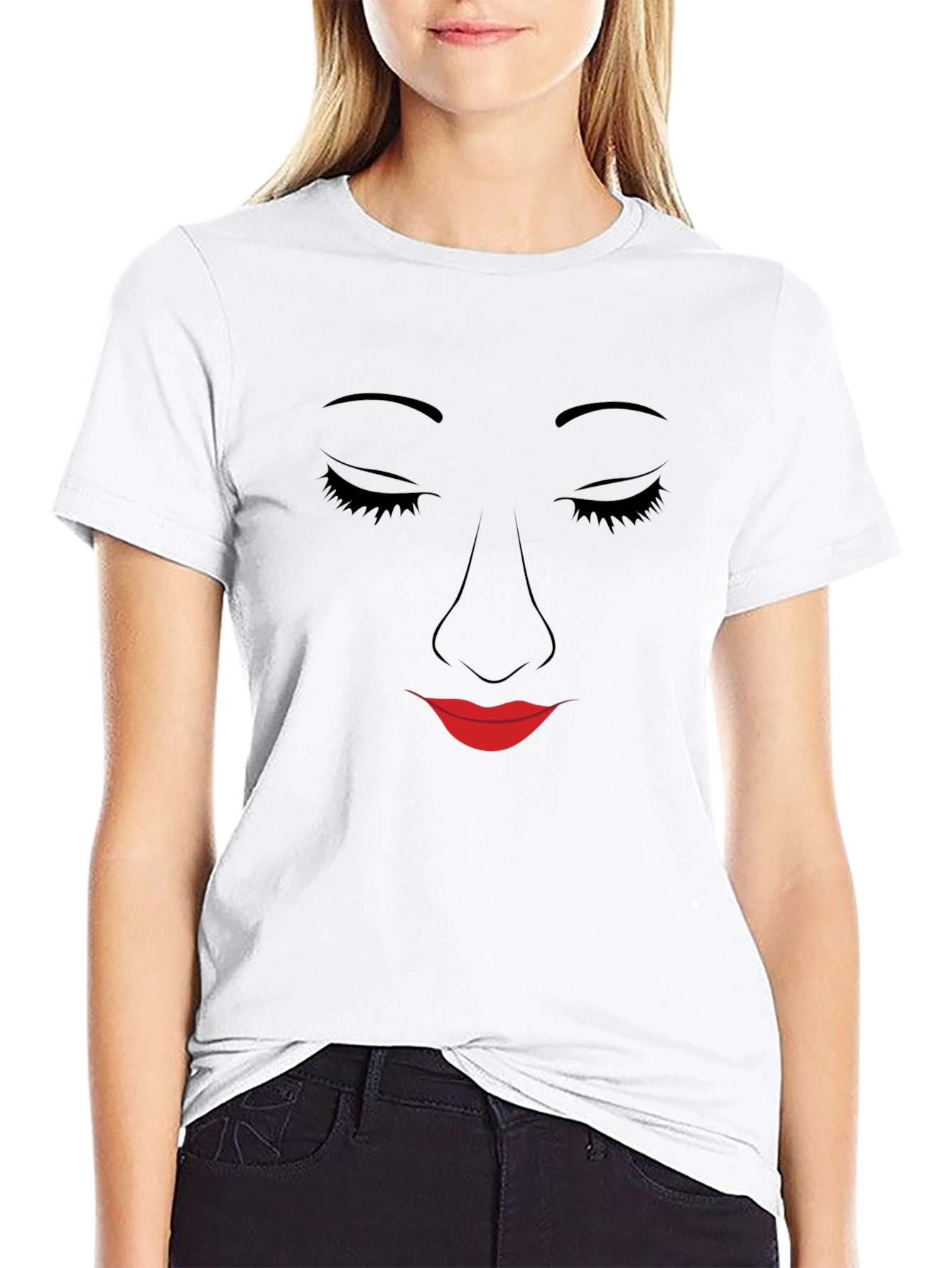 Minimalist Face T-Shirt - Black Graphic Tee