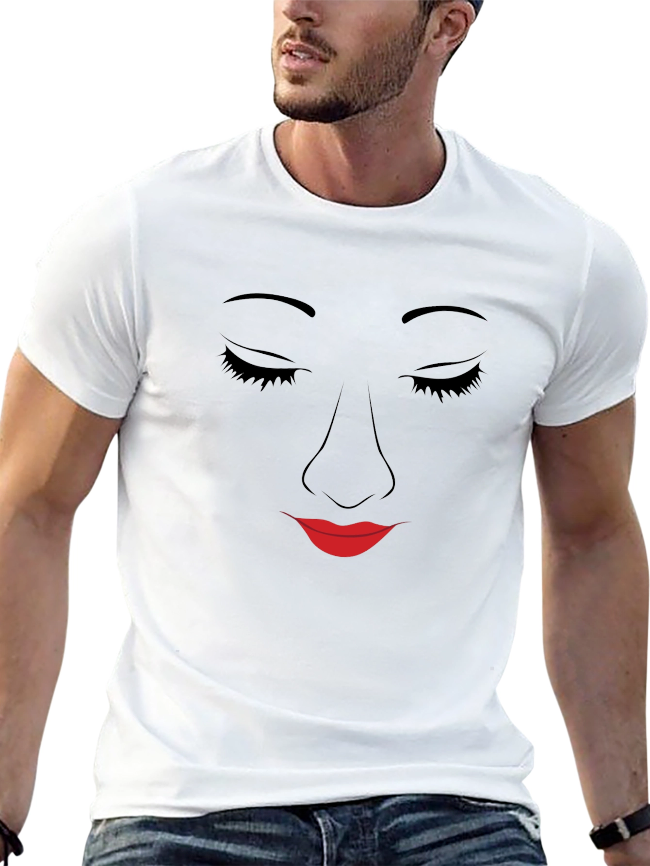 Minimalist Face T-Shirt - Black Graphic Tee