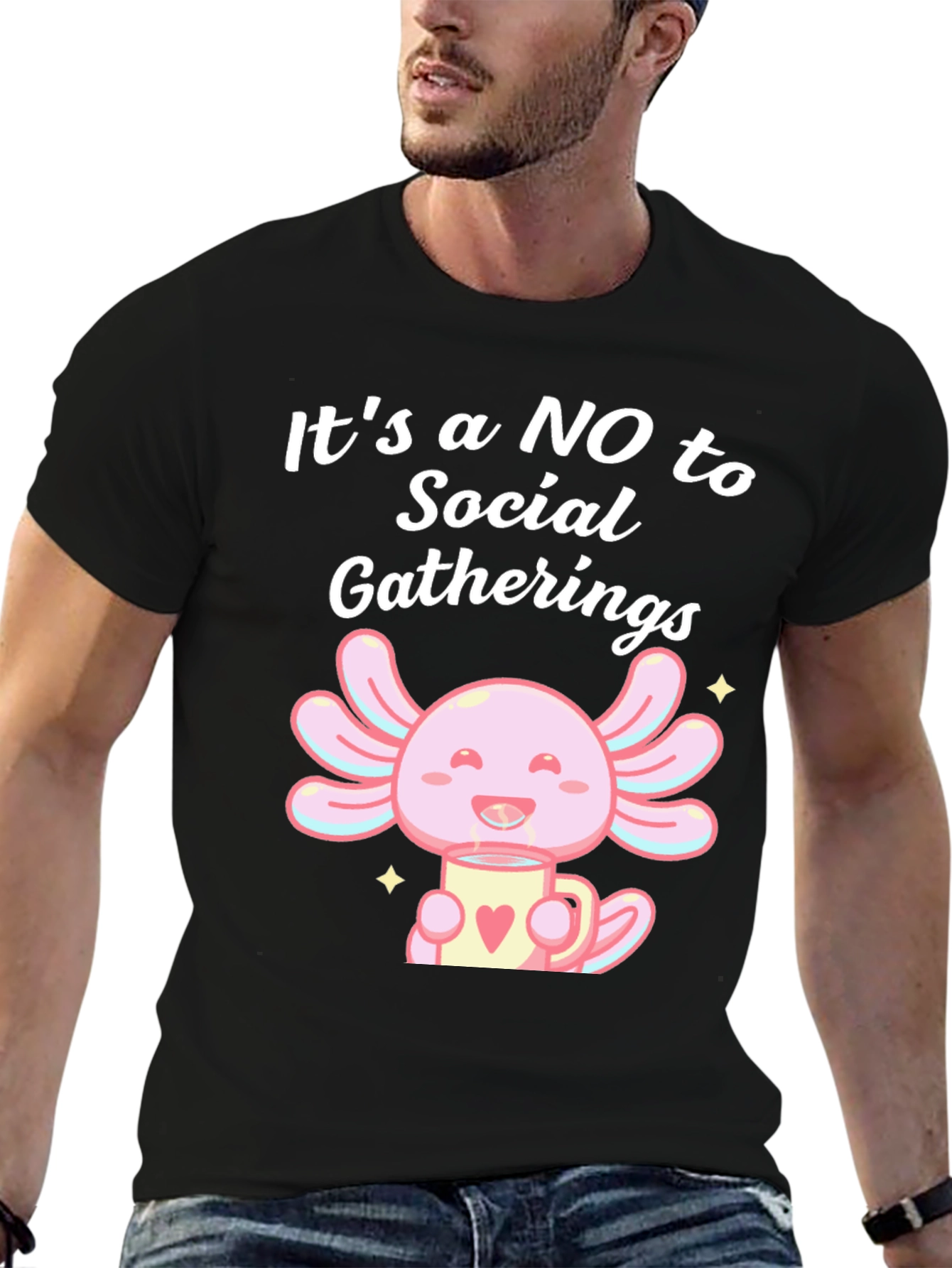 No Social Gatherings Axolotl T-Shirt