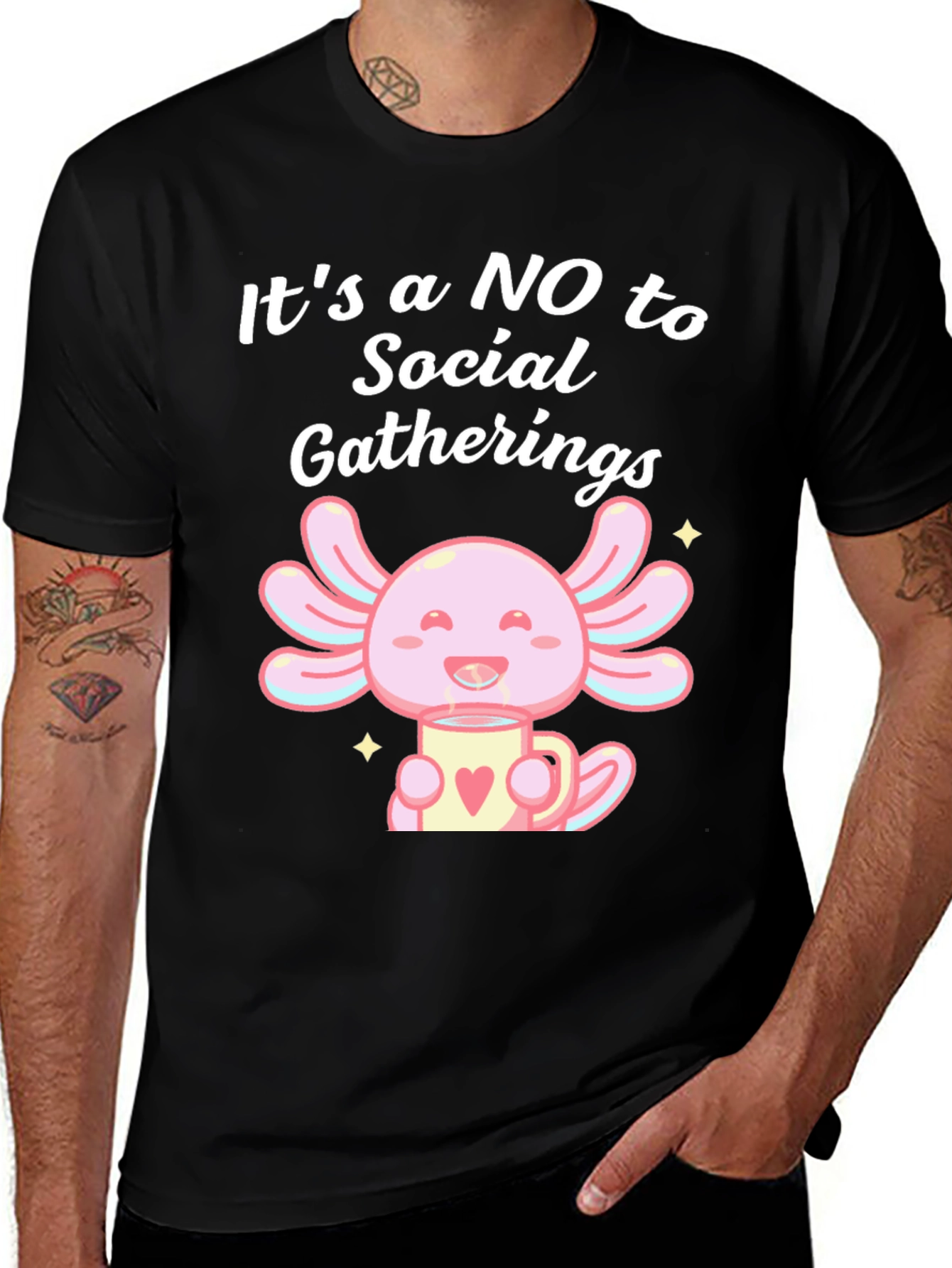 No Social Gatherings Axolotl T-Shirt
