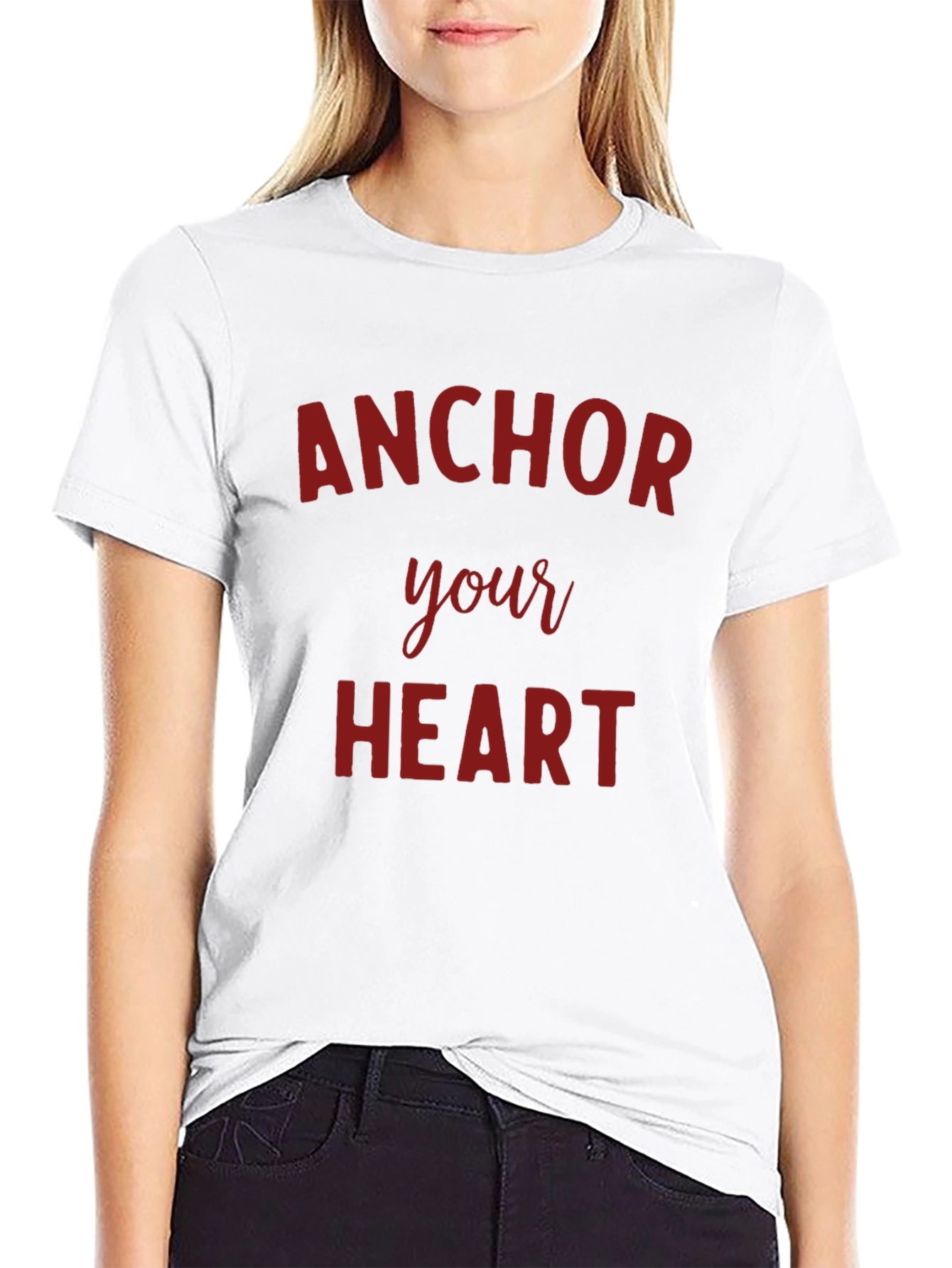 Anchor Your Heart Graphic T-Shirt - Black