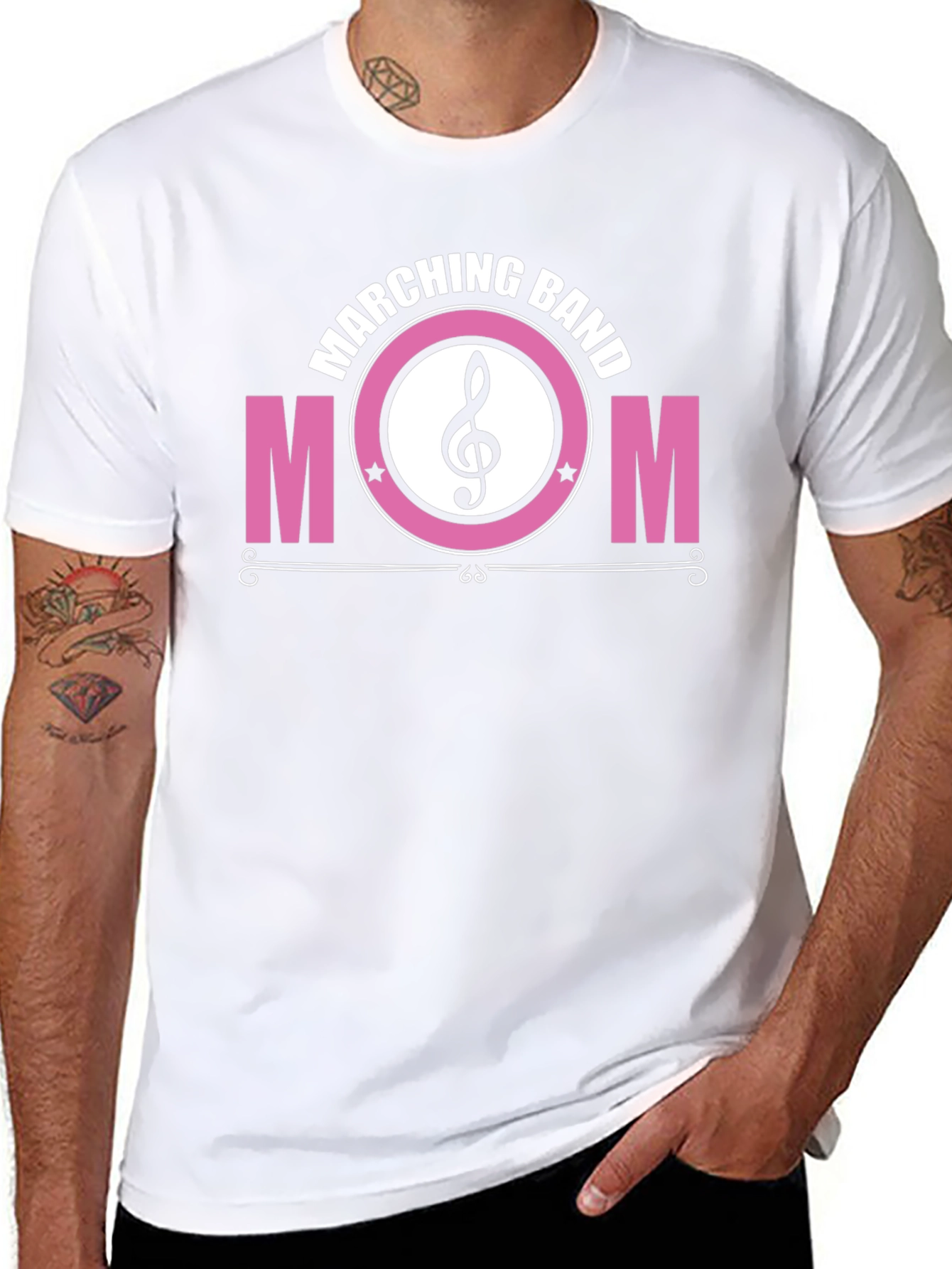 Marching Band Mom T-Shirt - Pink and Black