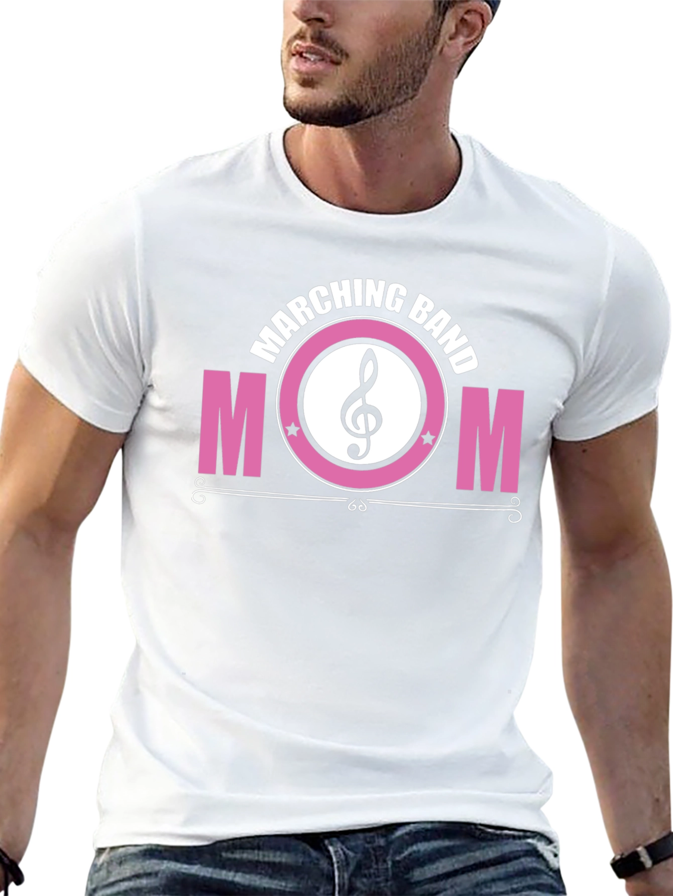 Marching Band Mom T-Shirt - Pink and Black
