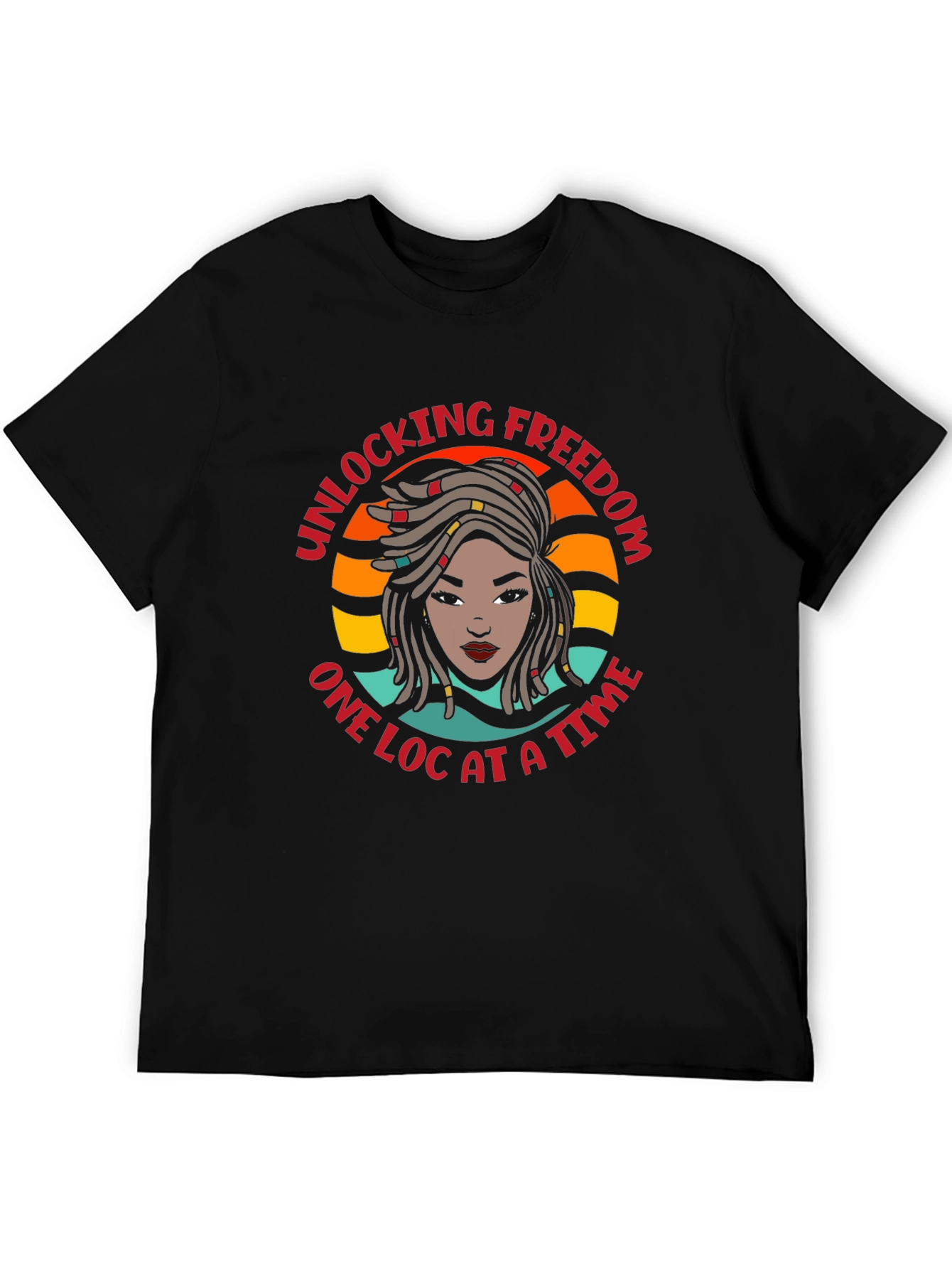 Unlocking Freedom One Loc at a Time Black T-Shirt