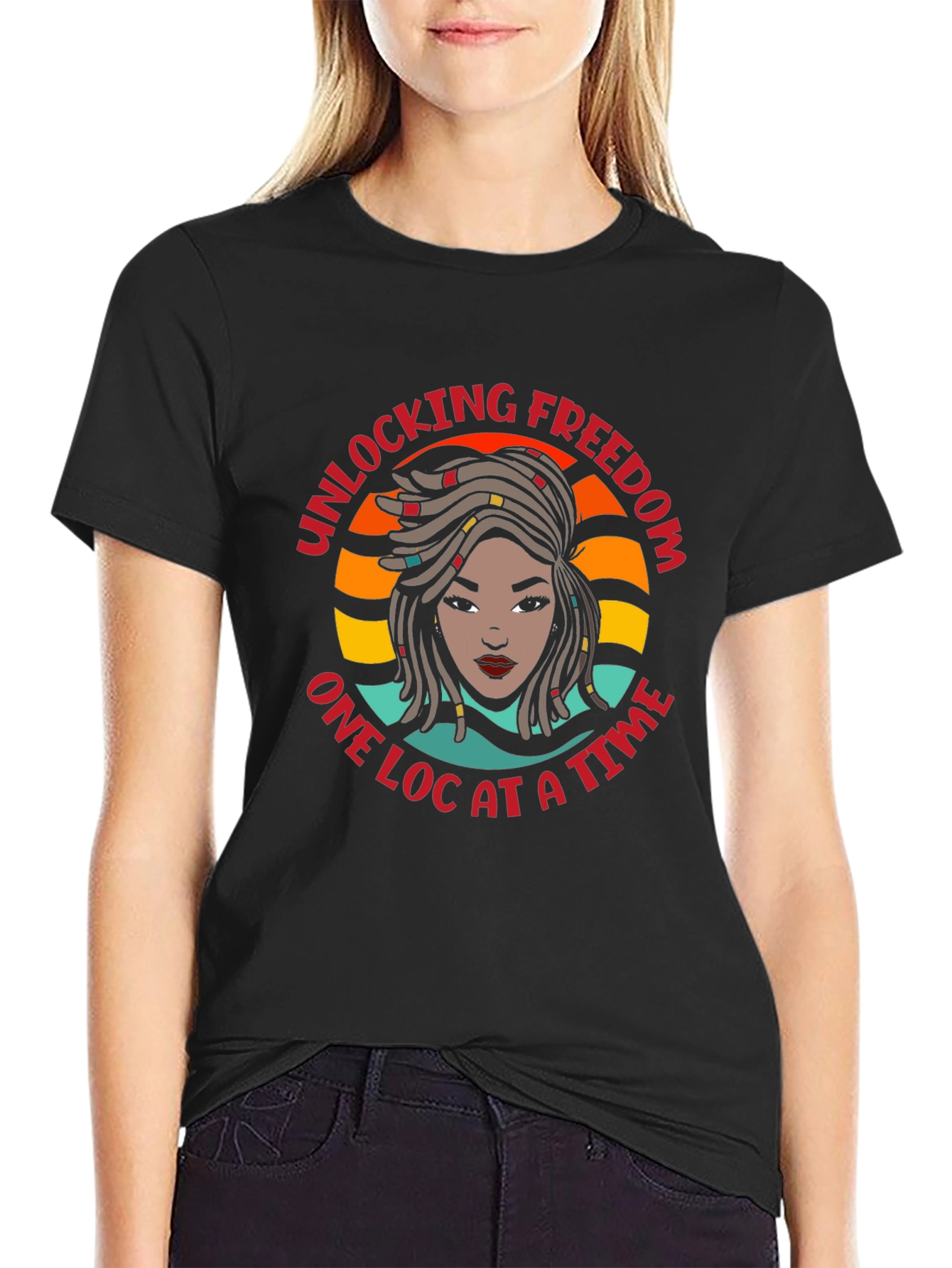 Unlocking Freedom One Loc at a Time Black T-Shirt