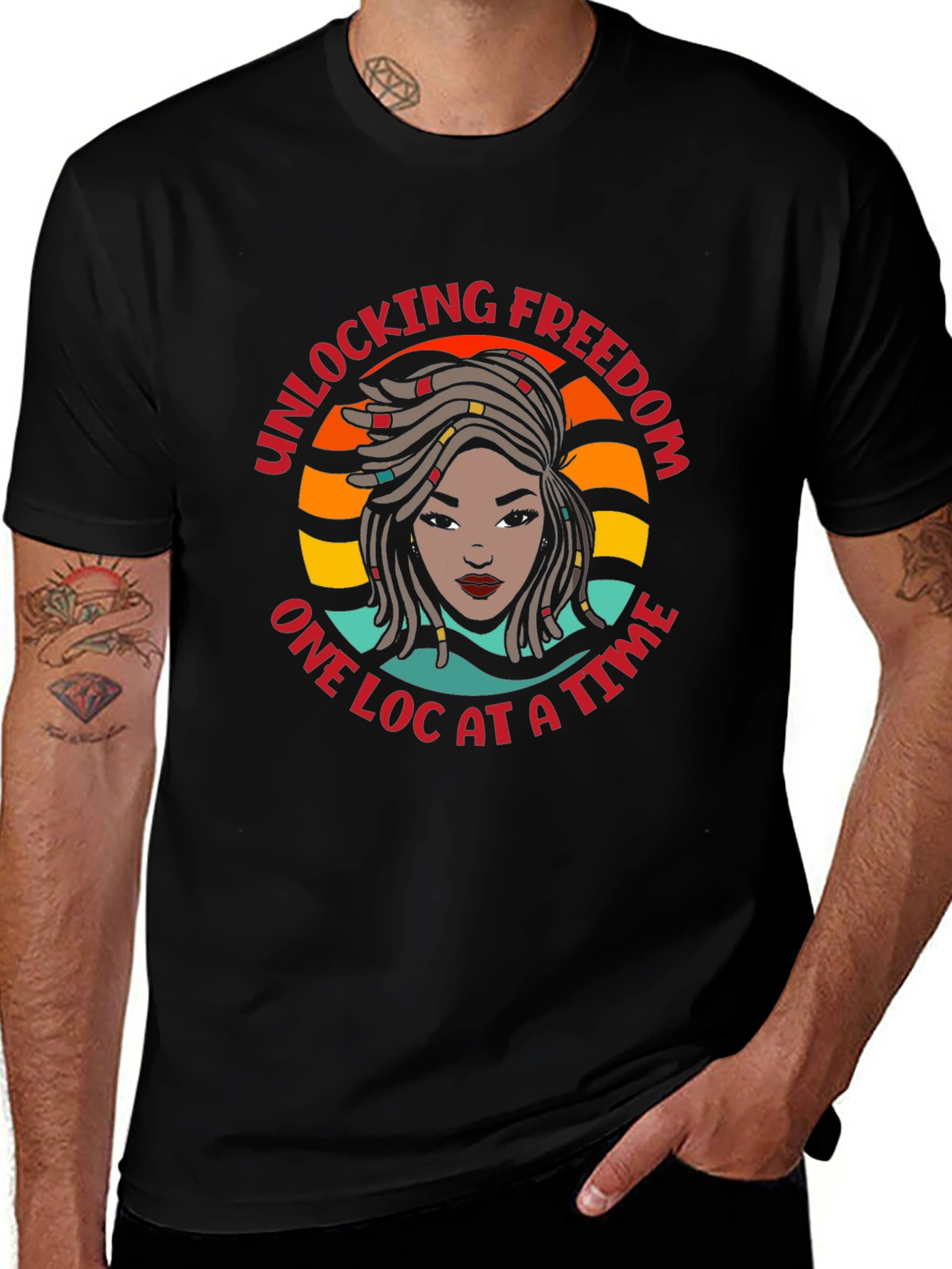 Unlocking Freedom One Loc at a Time Black T-Shirt