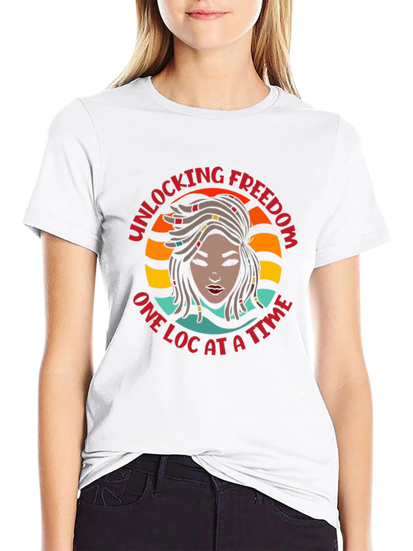Unlocking Freedom One Loc at a Time Black T-Shirt