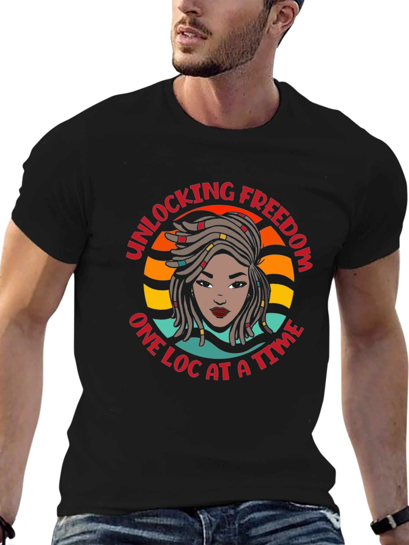 Unlocking Freedom One Loc at a Time Black T-Shirt