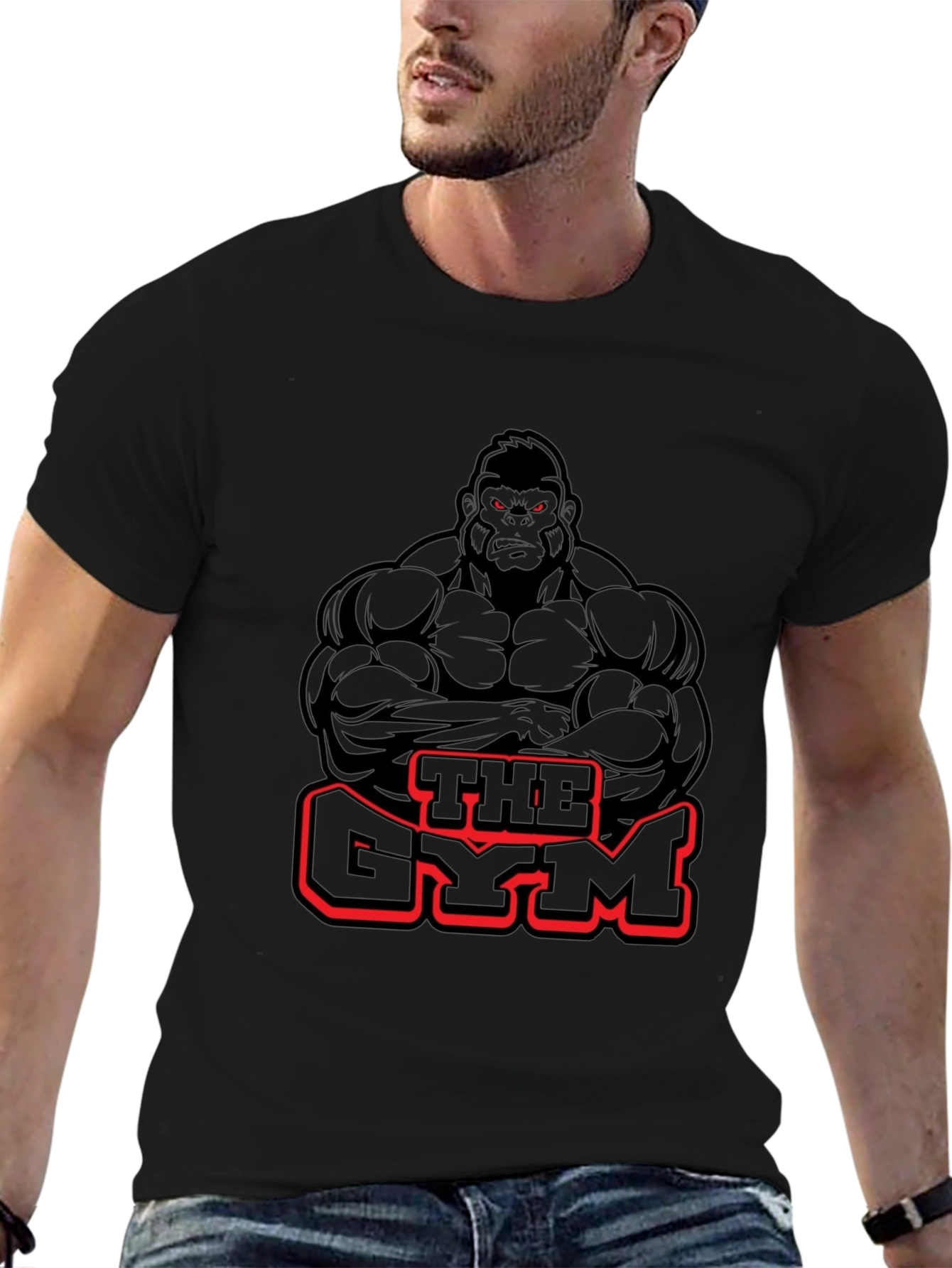 The Gym Gorilla Black Graphic T-Shirt